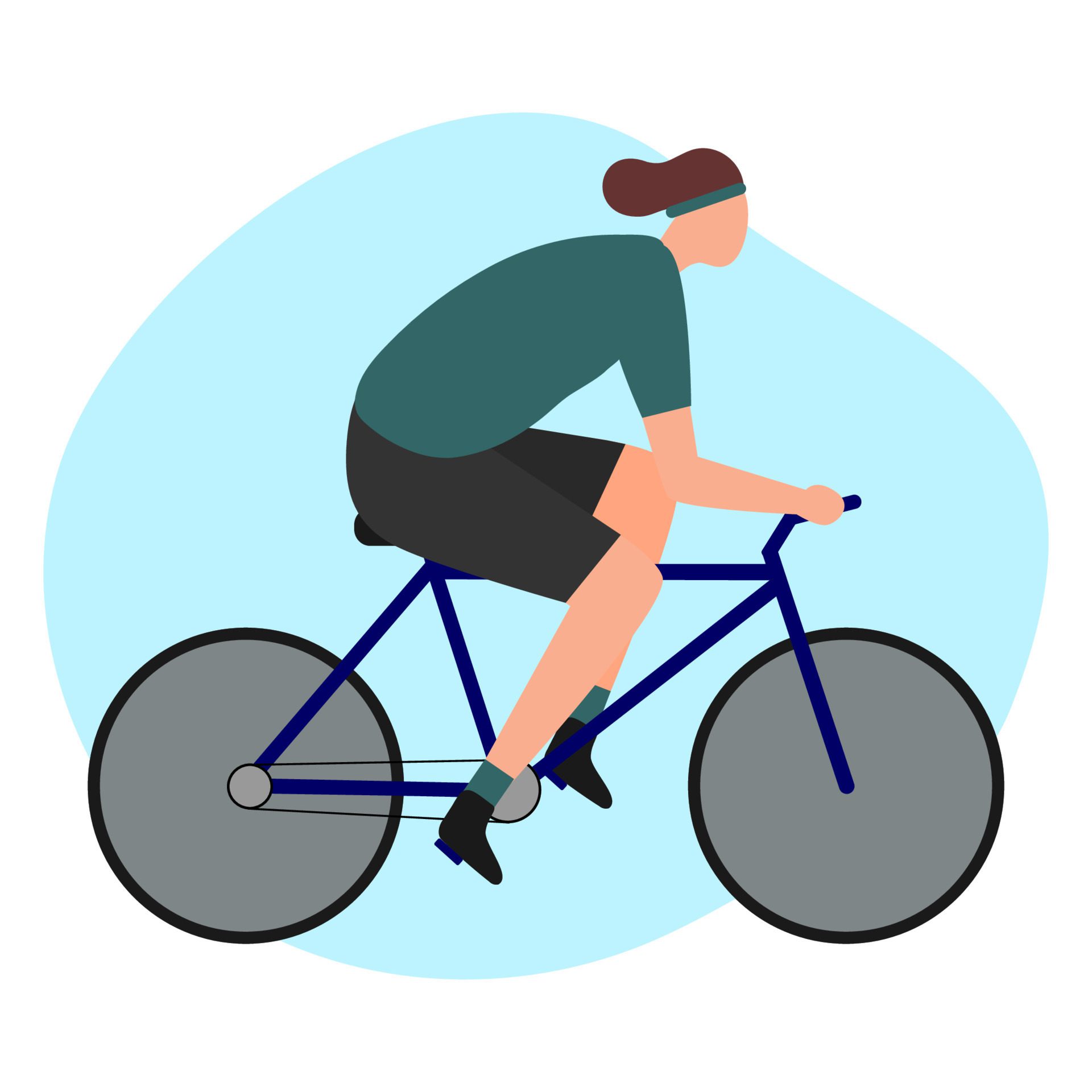 Vector illustration design of a person riding a bicycle Free Vector and Free SVG