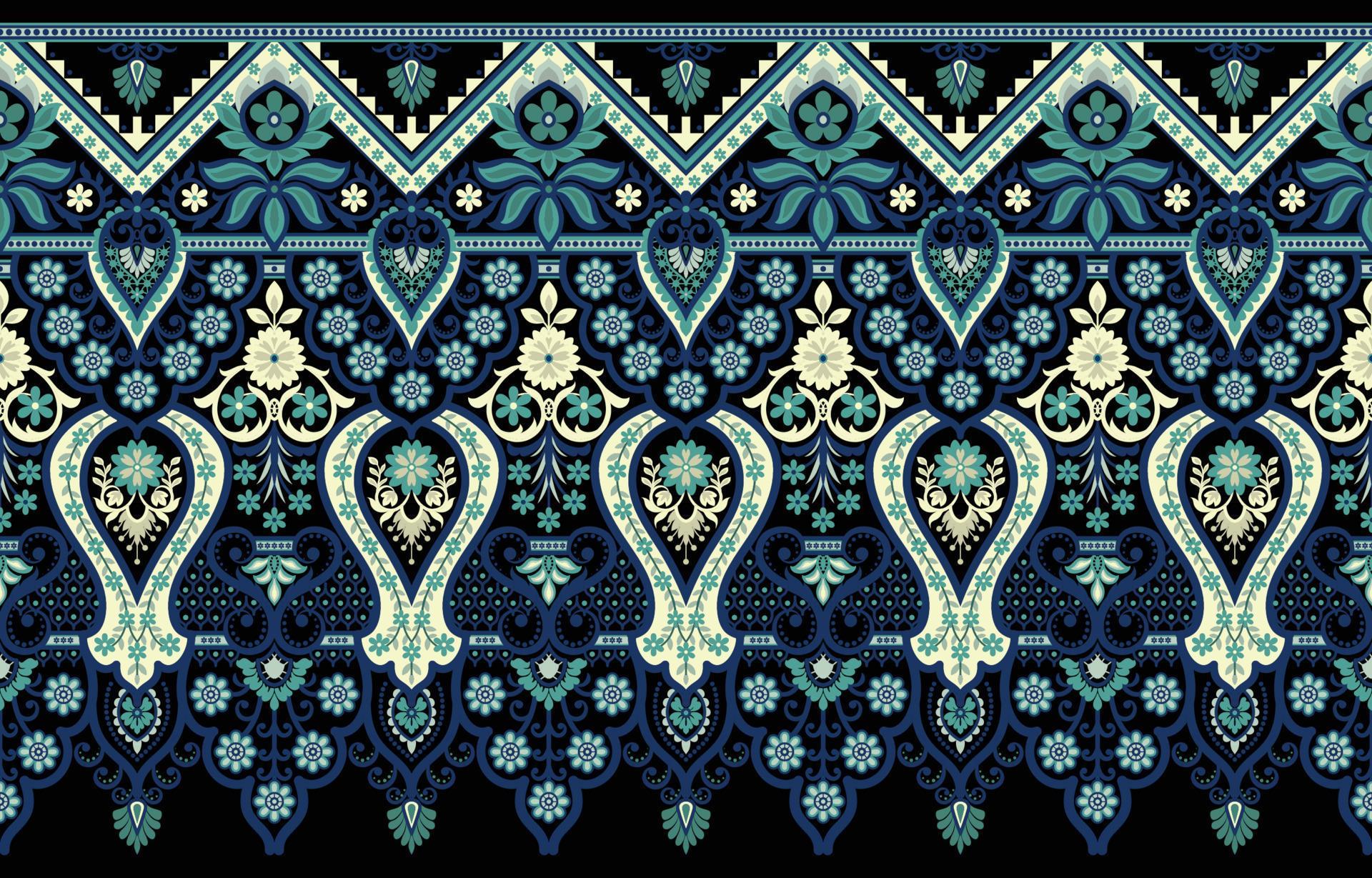 
									Textile Flower Border Pattern on background Stock Free