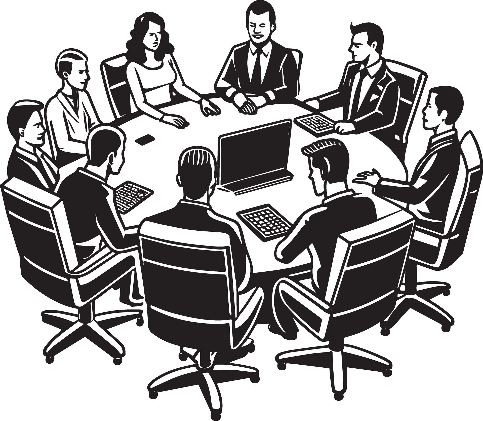 group of business people meeting in office illustration Free Vector