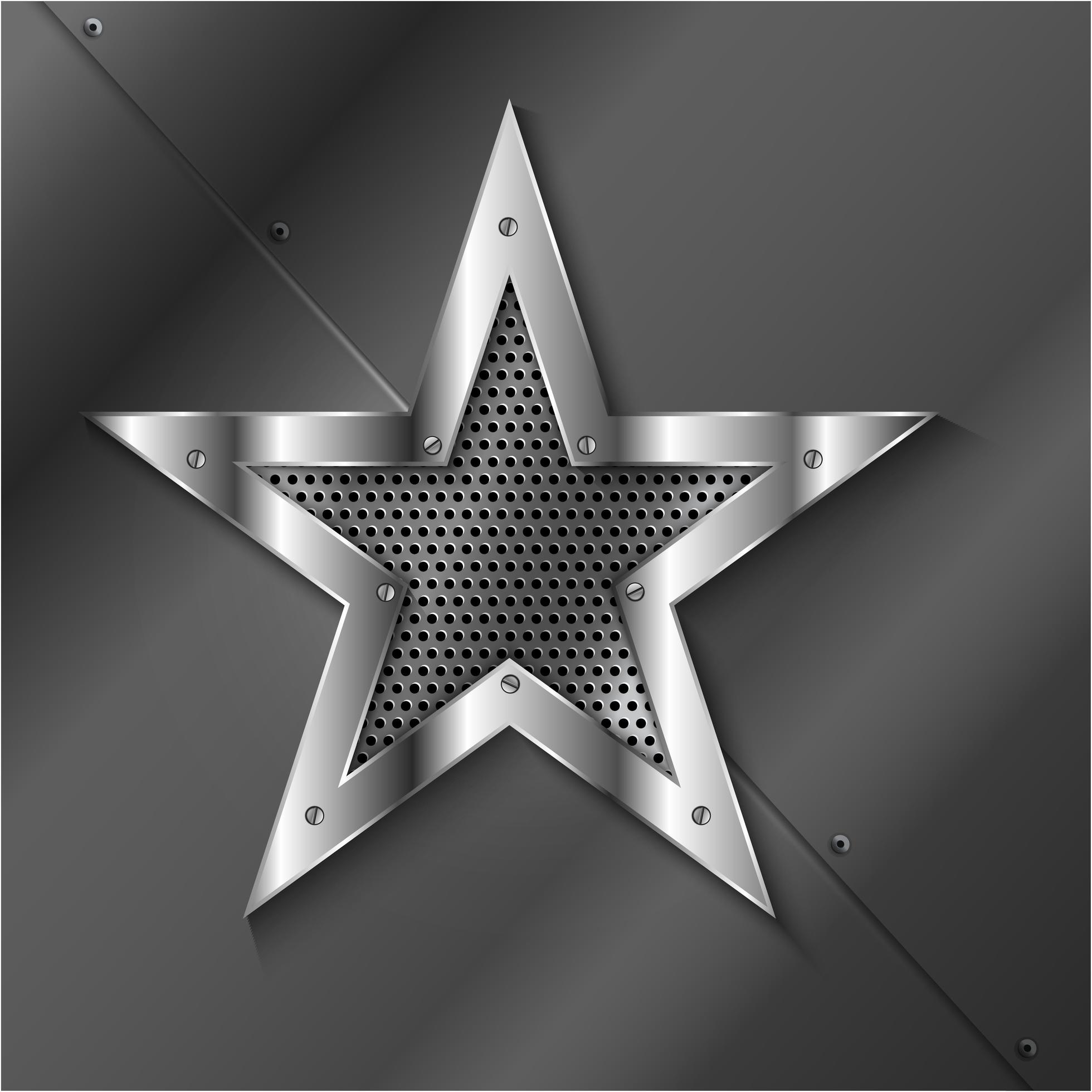 Shiny star metal background Stock Free