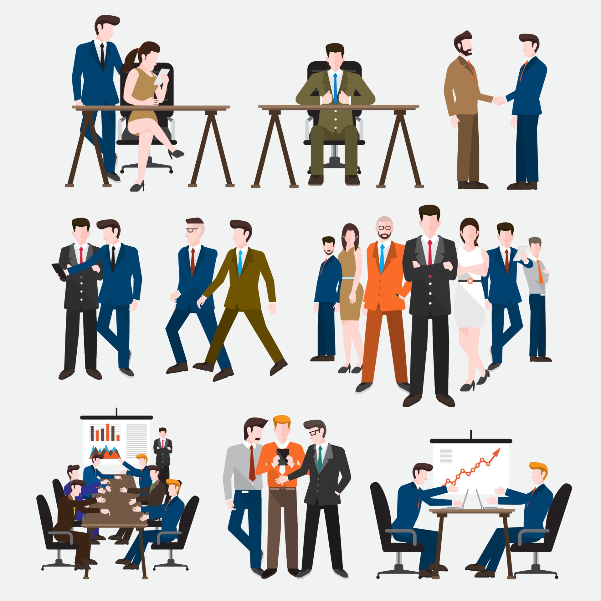 Set people vector Free Vector