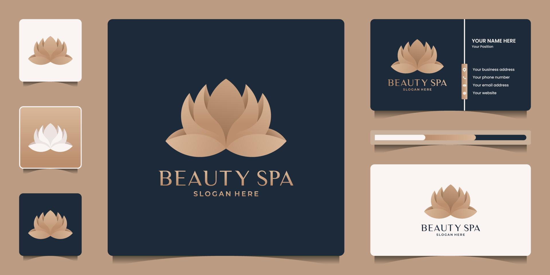 Minimalist elegant lotus flower logo template. Luxury symbol for spa and yoga. Stock Free and Free SVG