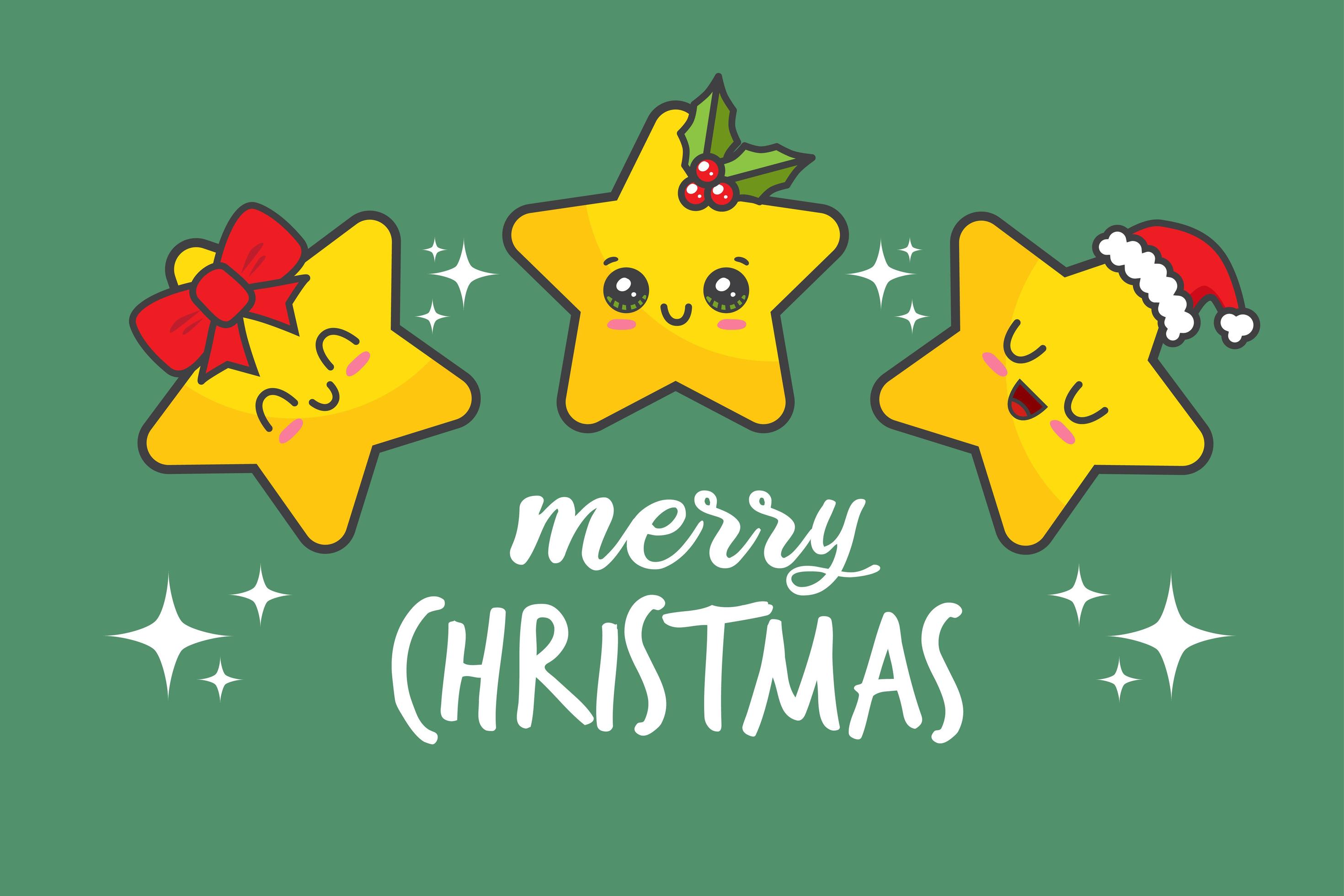 Kawaii Christmas Stars Stock Free