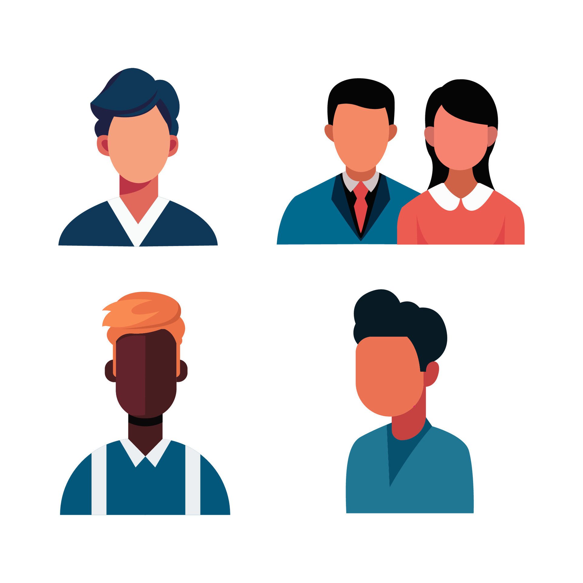 people of various kinds of characters Free Vector