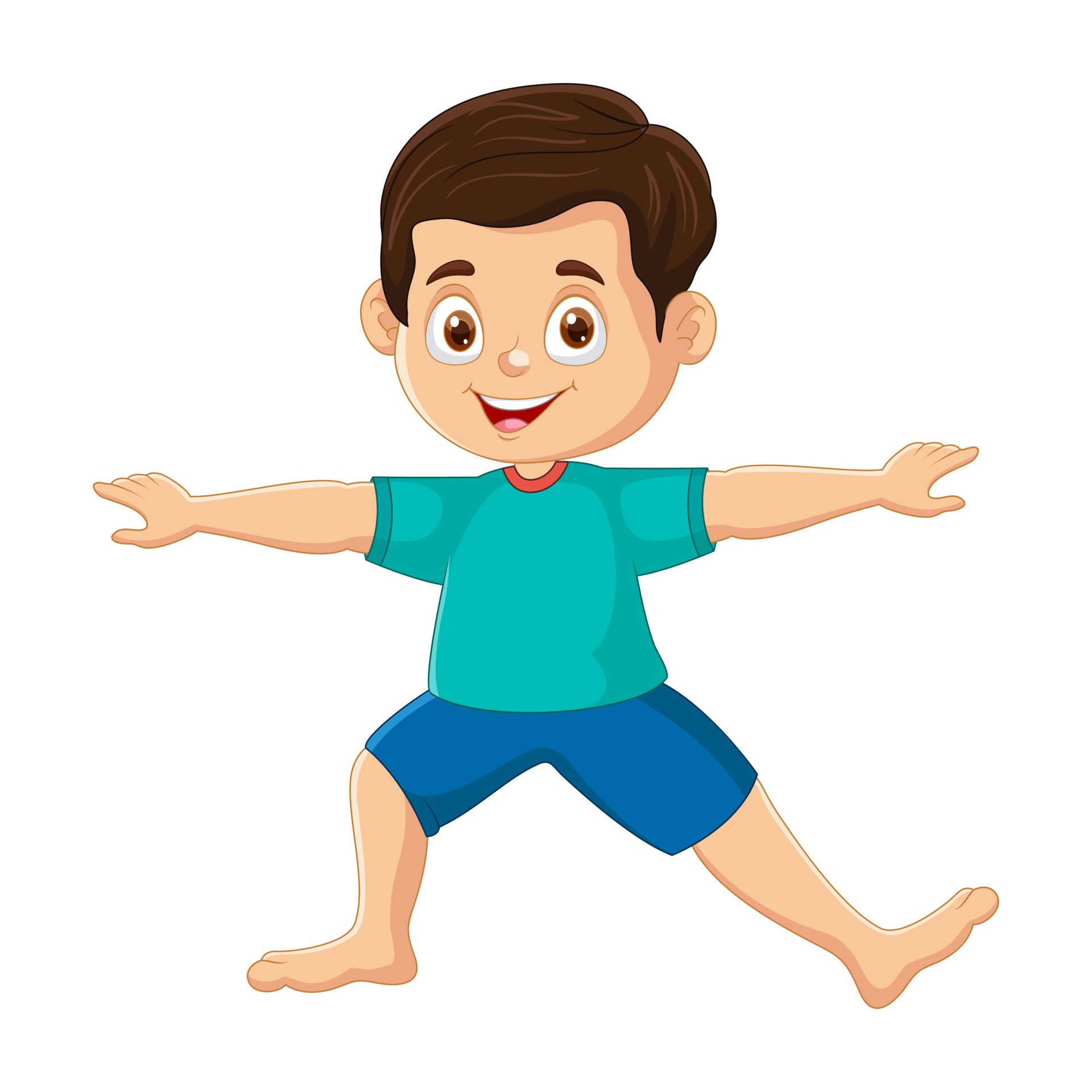 
									Vector cartoon boy doing sport warm up Free Vector