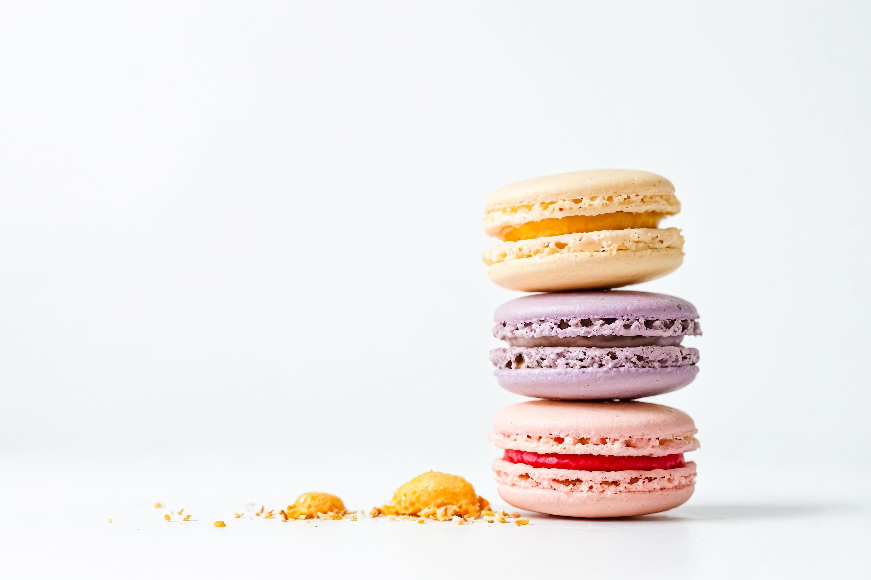 Stack of Macarons on White Background Stock Free