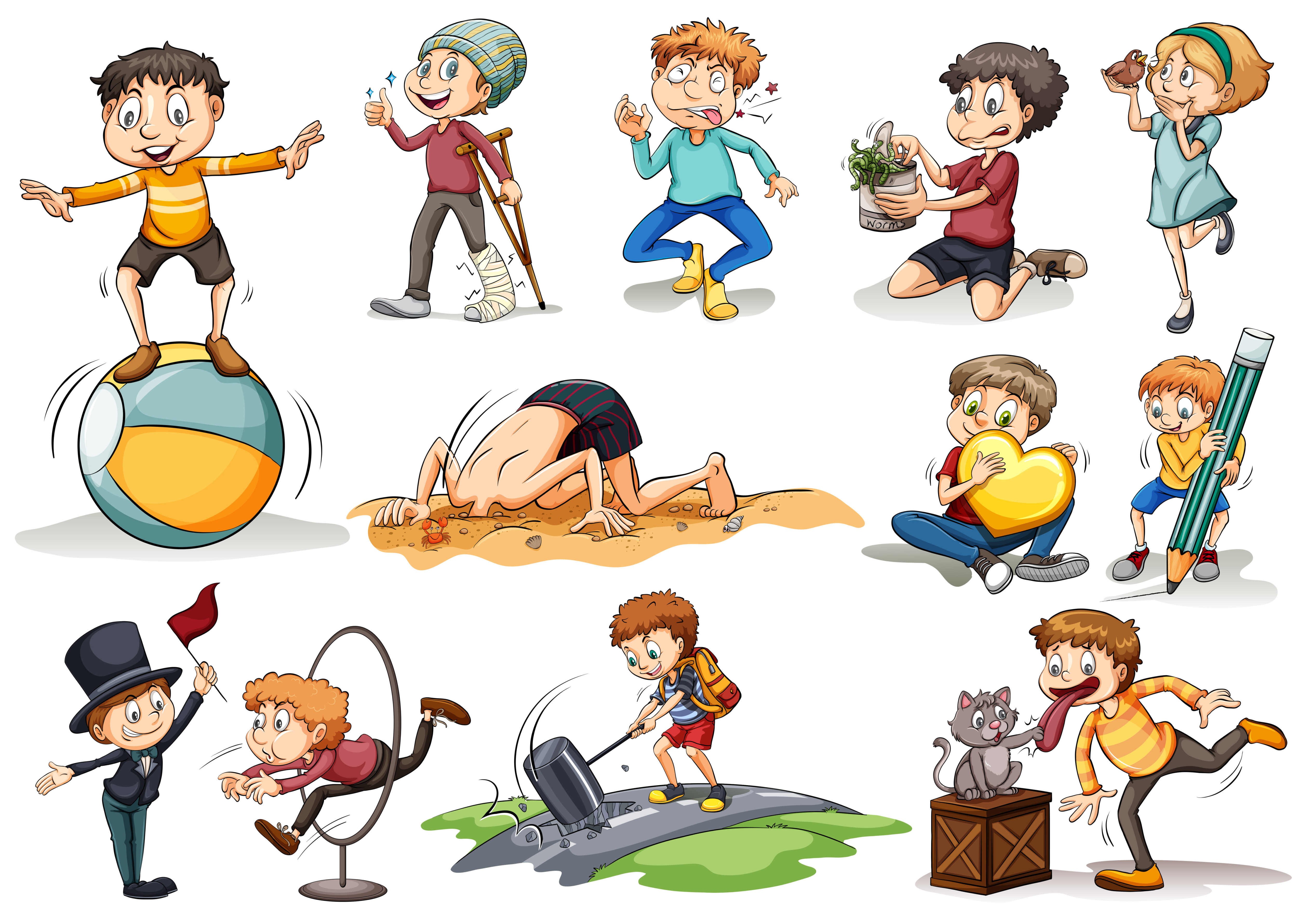 
									People doing different activities Free Vector