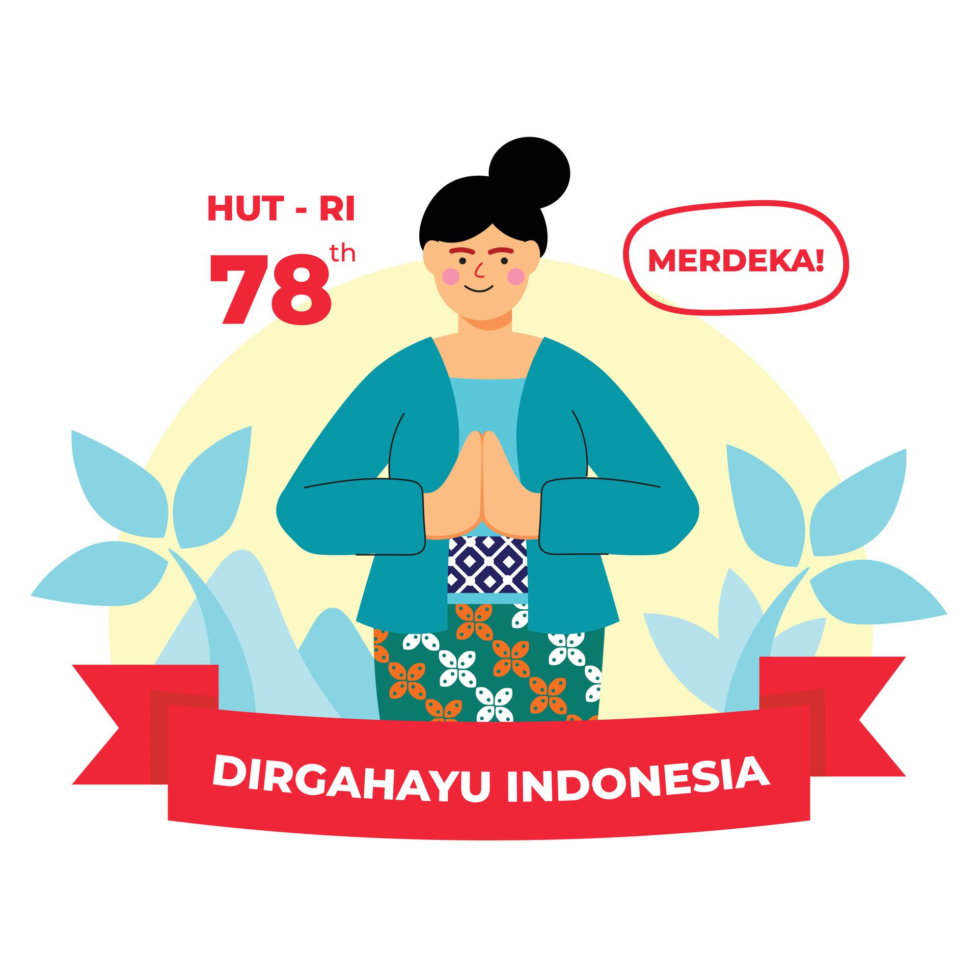 Vector flat illustration people celebrating indonesian independence day Free Vector