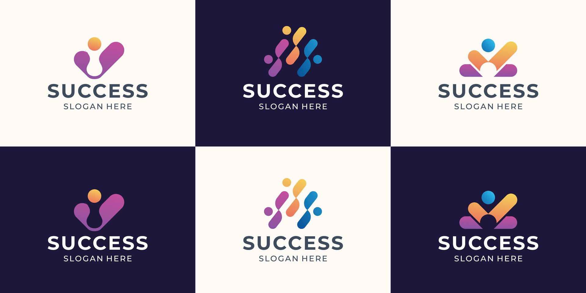 
									Set of Success People Check Logo design,business human good service icon symbol, analysis check logo element Free Vector