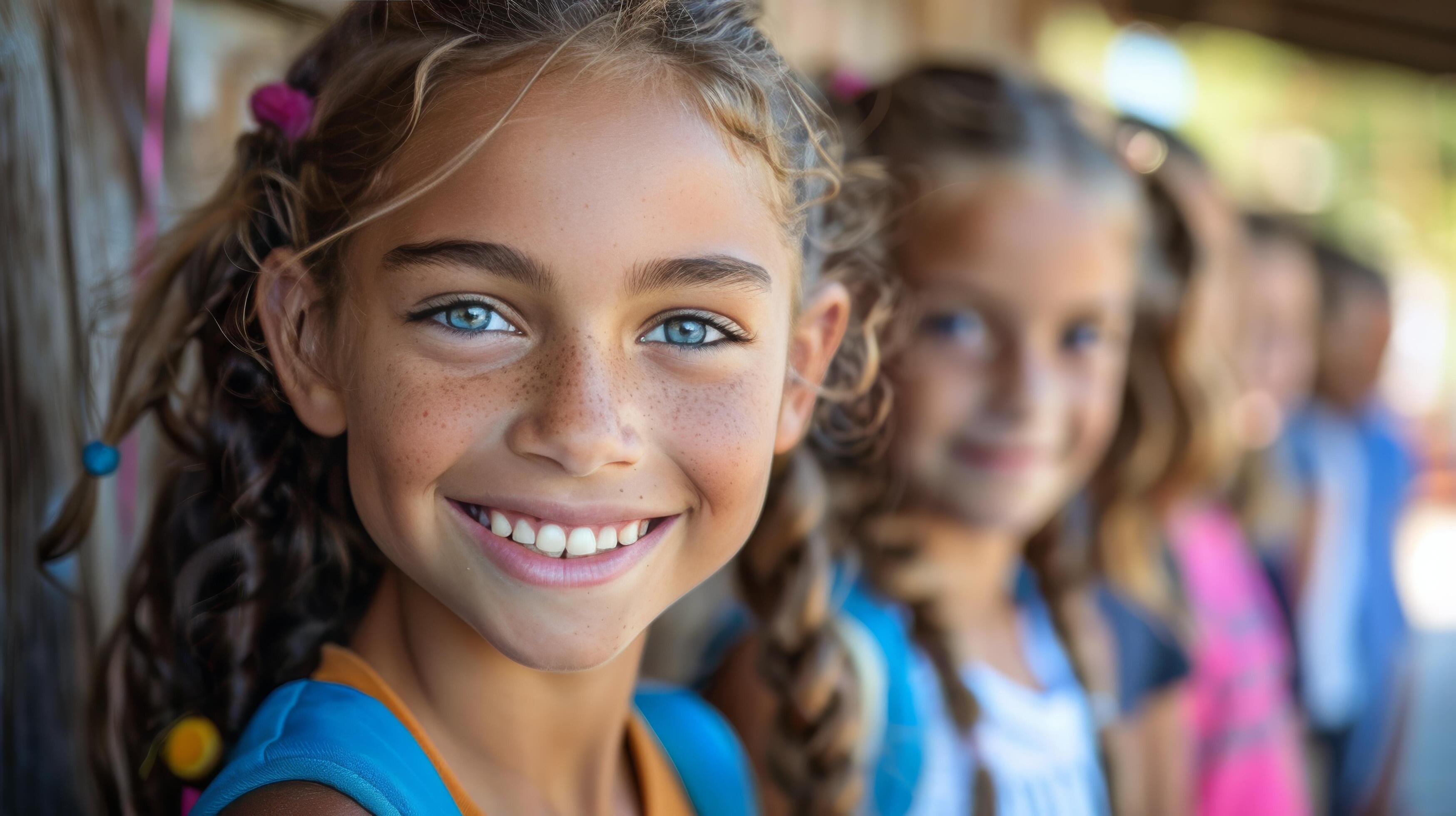 
									Smiling Young Girls in India Wearing Traditional Garments Stock Free