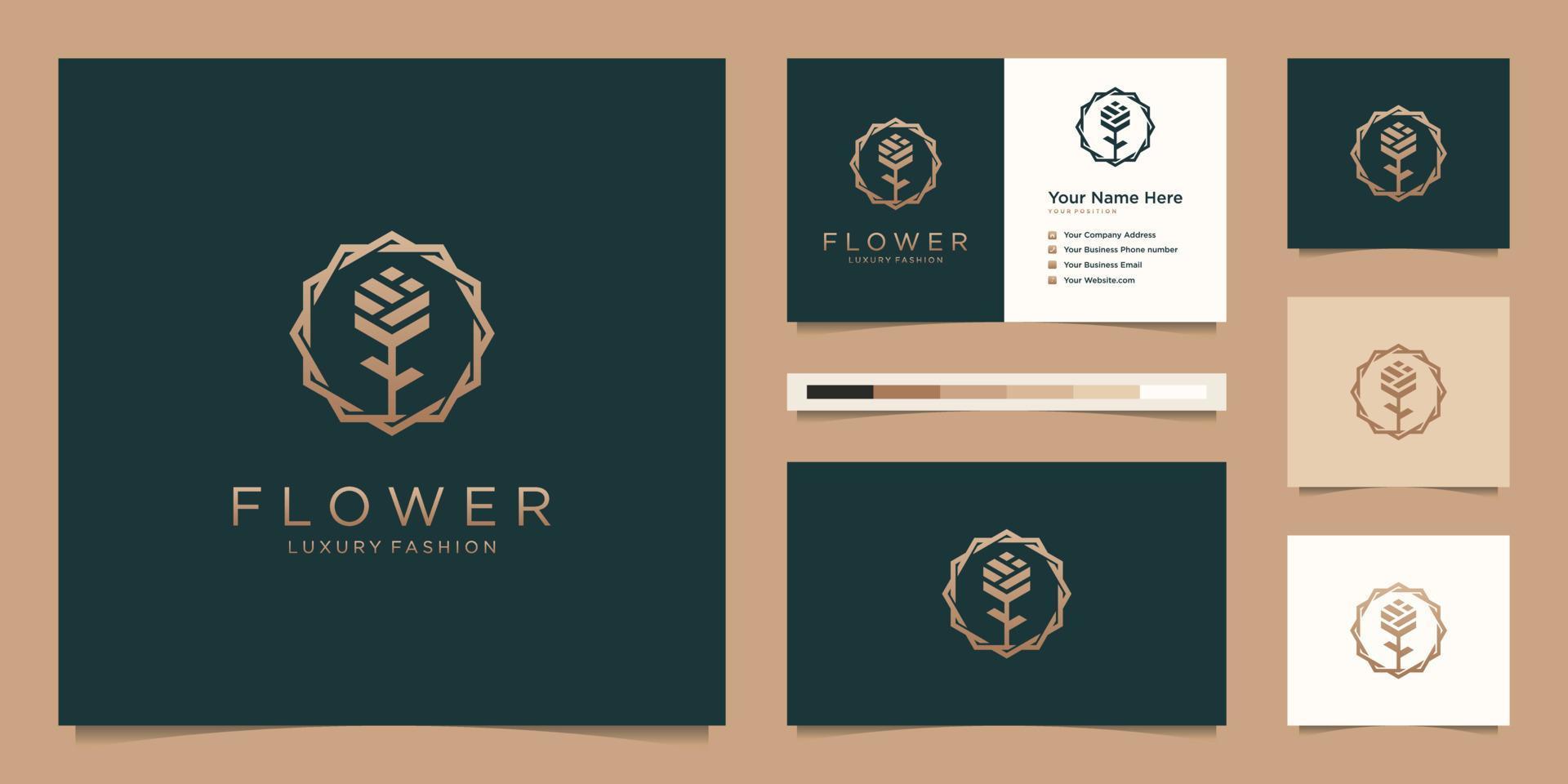 
									Minimalist elegant flower rose luxury beauty salon, fashion, skincare, cosmetic, yoga and spa products. logo design and business card Premium Vector Stock Free and Free SVG