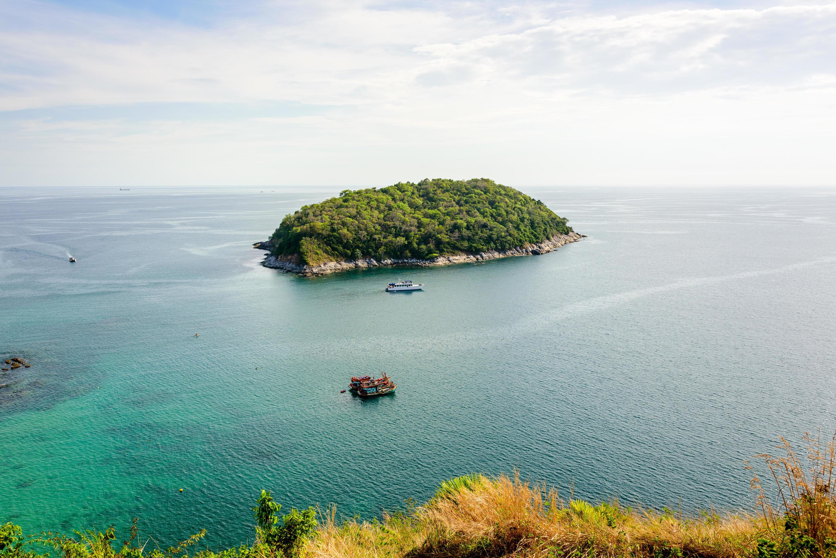 High angle view island and Andaman sea Stock Free