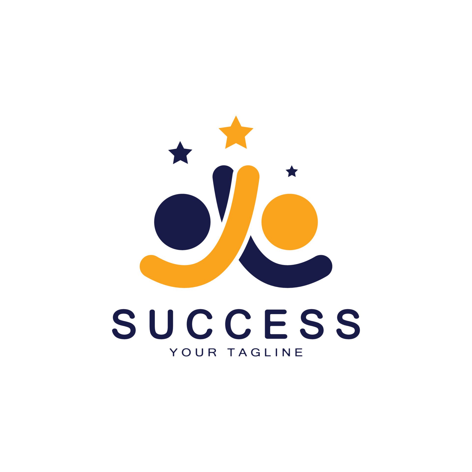 Abstract people success logo design.fun people,healthy people,sport,community people symbol vector illustration Free Vector