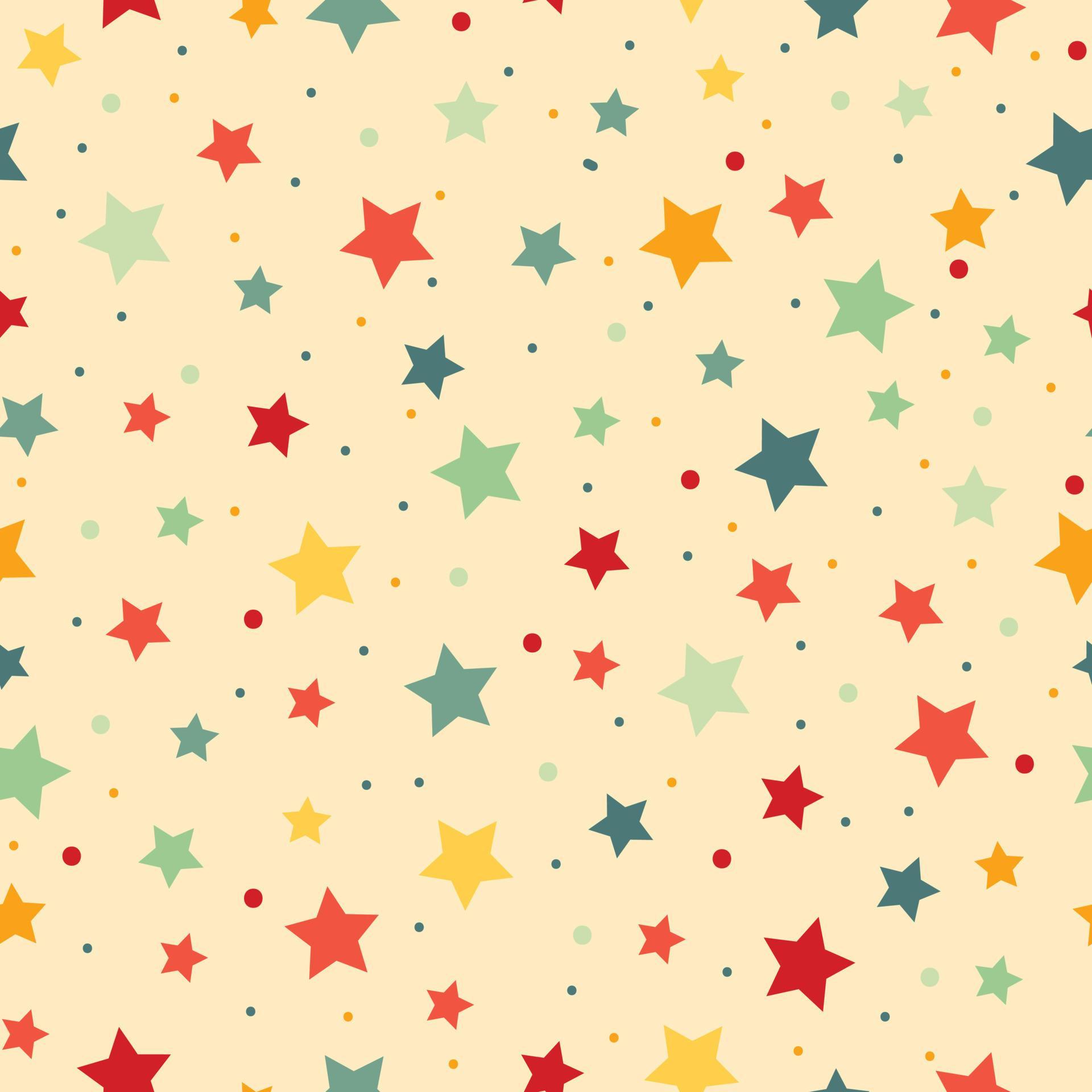 Abstract colorful star and dot pattern background seamless vector Stock Free