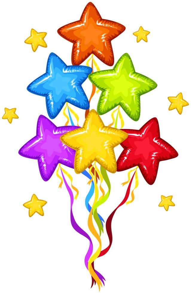 Star shape balloons in many colors Stock Free