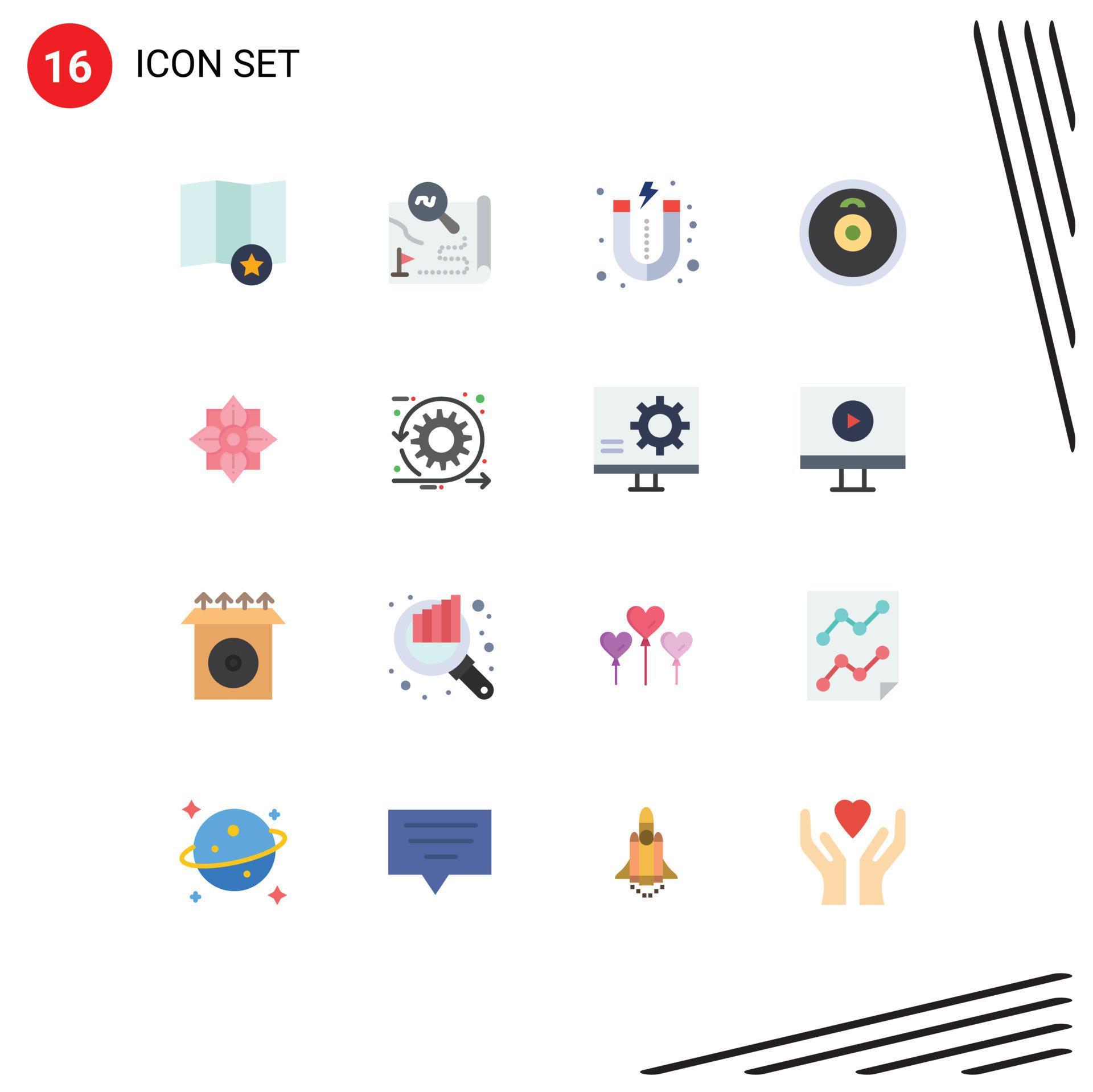 
									Group of 16 Modern Flat Colors Set for chinese decoration lead flower plates Editable Pack of Creative Vector Design Elements Stock Free