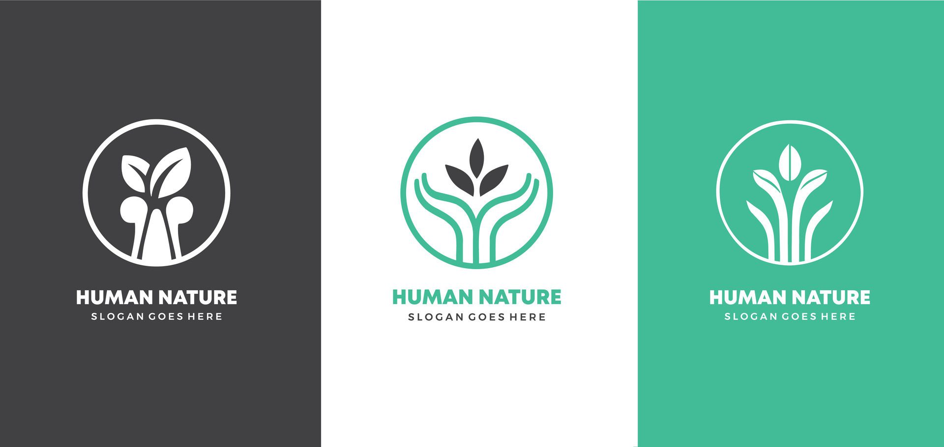 Human People Together Nature Leaves Abstract Illustration Logo Icon Design Template Element Free style Free Vector