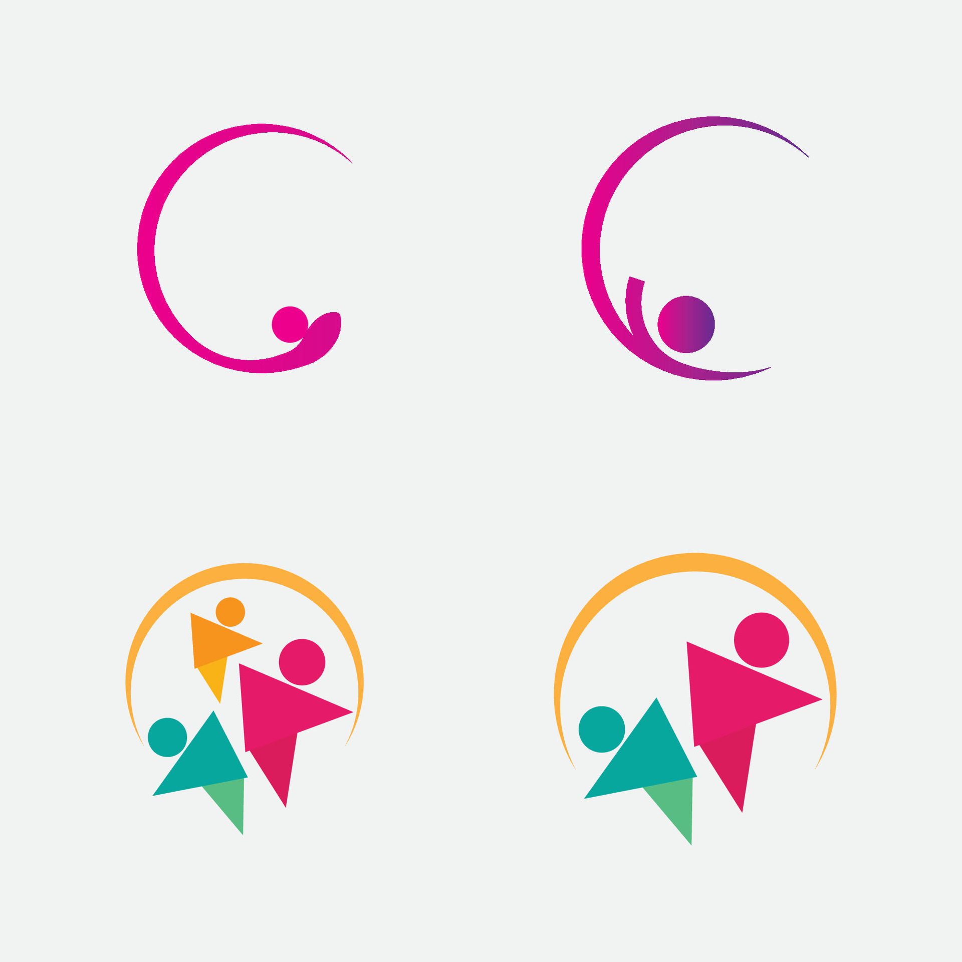 Creative people logo design template with circle,Flat Vector Logo Design Template Element Free Vector