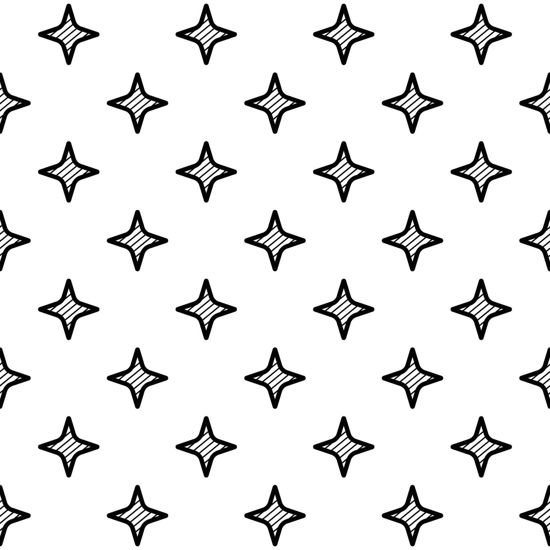 Pattern black shining star on white background Stock Free