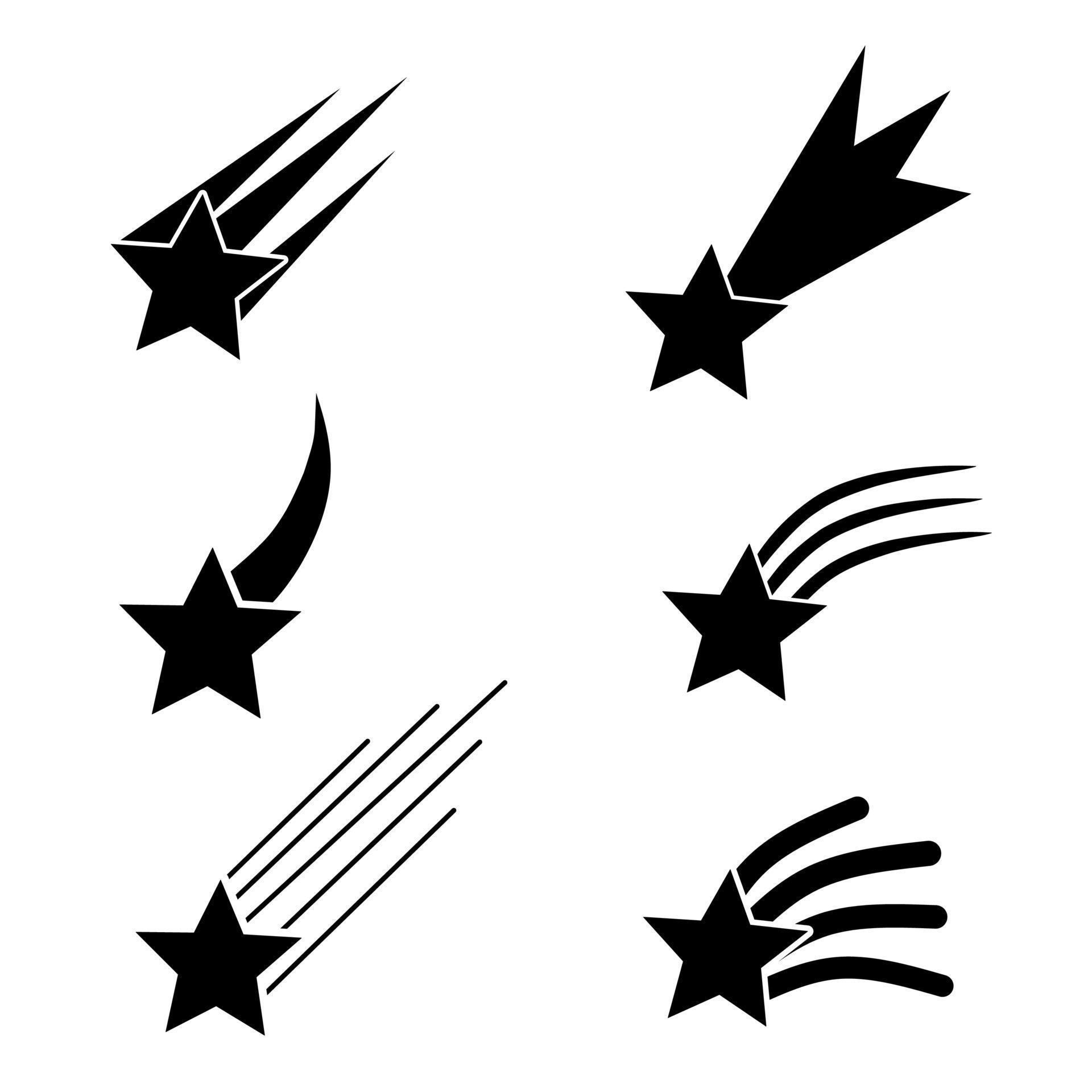 Set icon vector silhouette shooting star perfect for logo design Stock Free and Free SVG