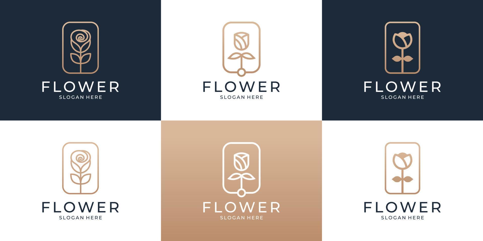 Set of abstract flower rose logo template Stock Free and Free SVG