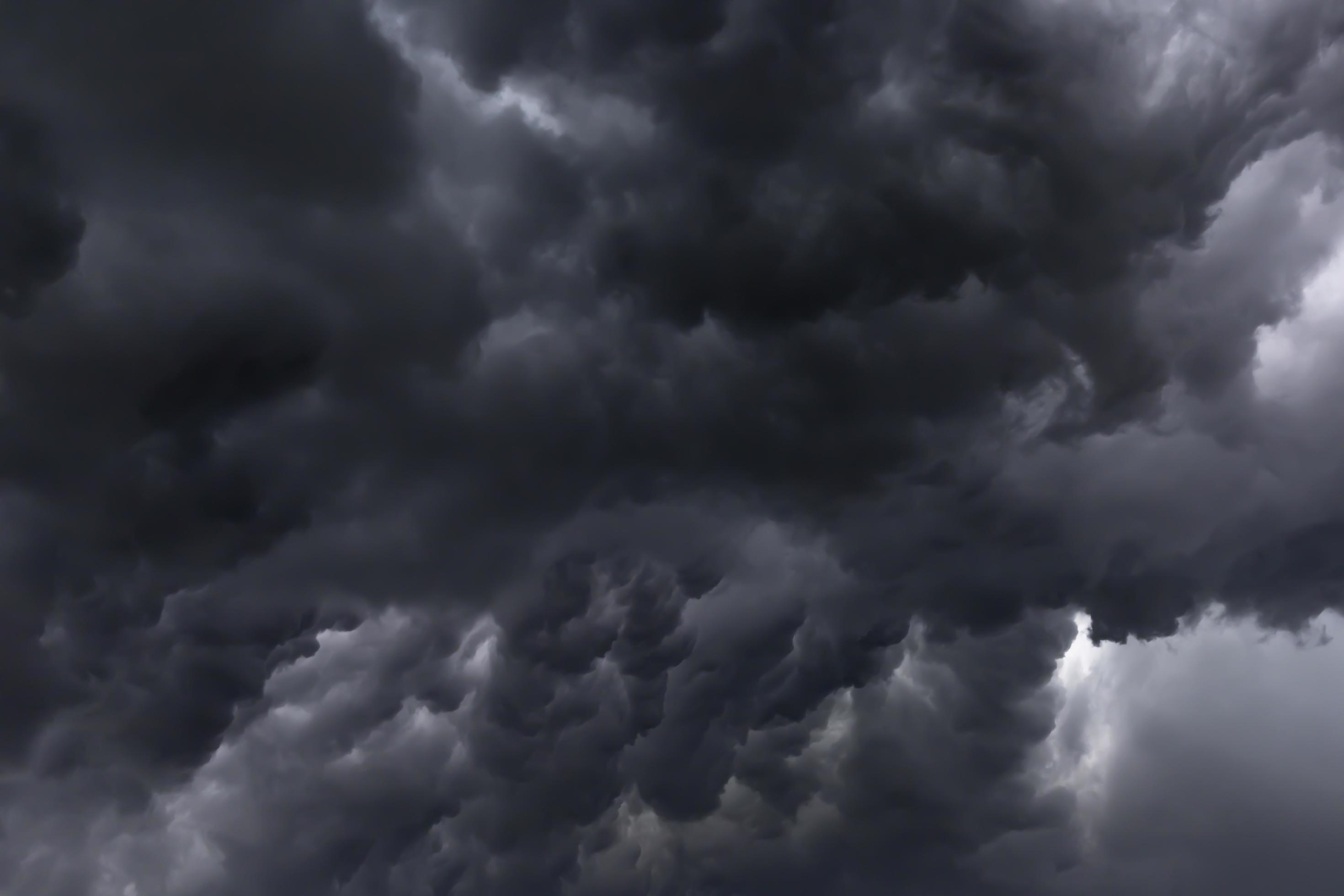 Dark storm cloud before the heavy dramatic thunder for weather and meteorology concept Stock Free