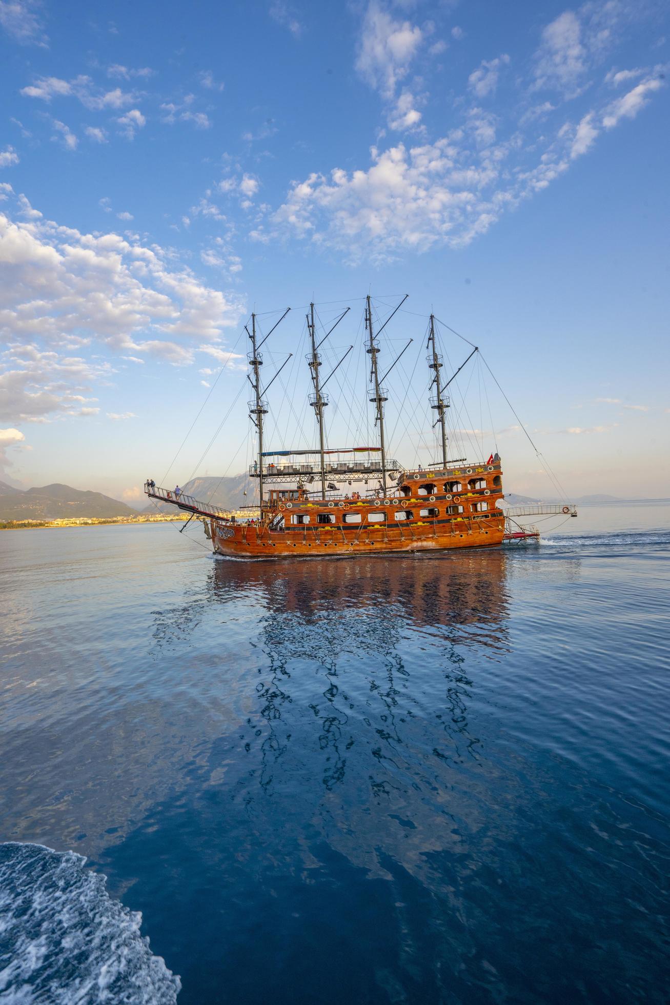 Alanya, Antalya Turkey 2022, Sea Tourism Boat Tour, Summer Stock Free