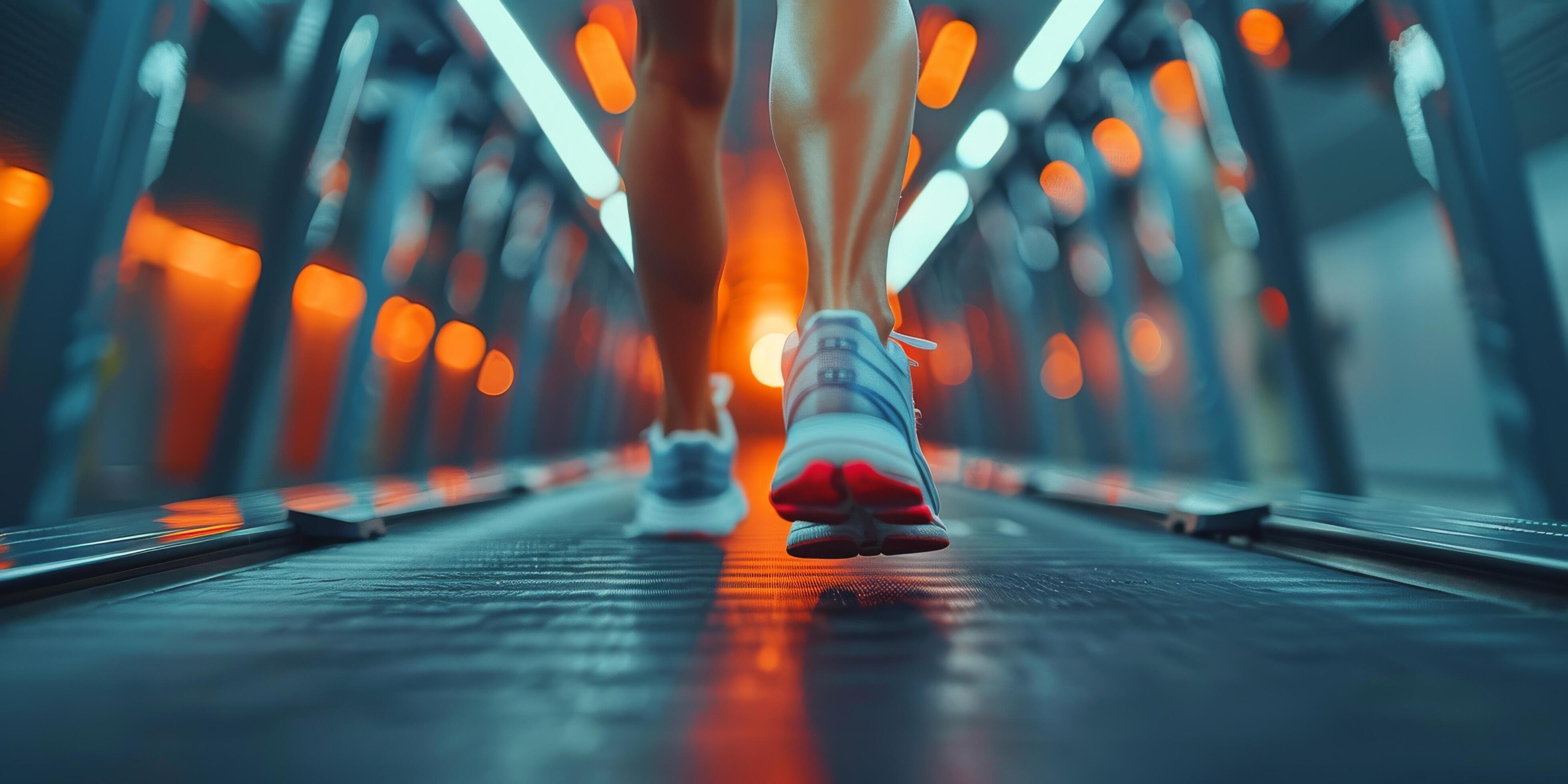 Close Up of Person Running on a Treadmill Stock Free