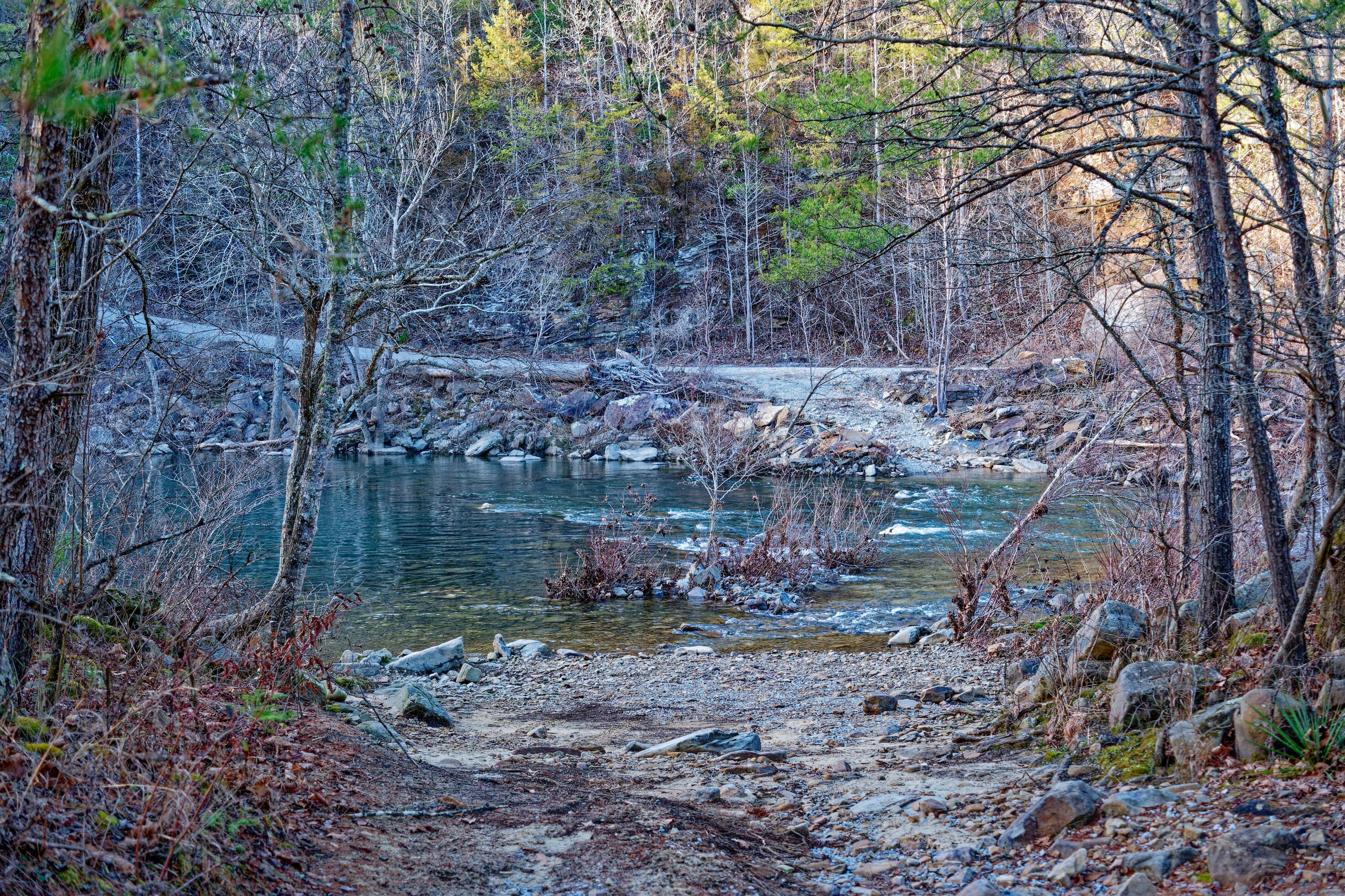 Creek crossing for vehicles Stock Free