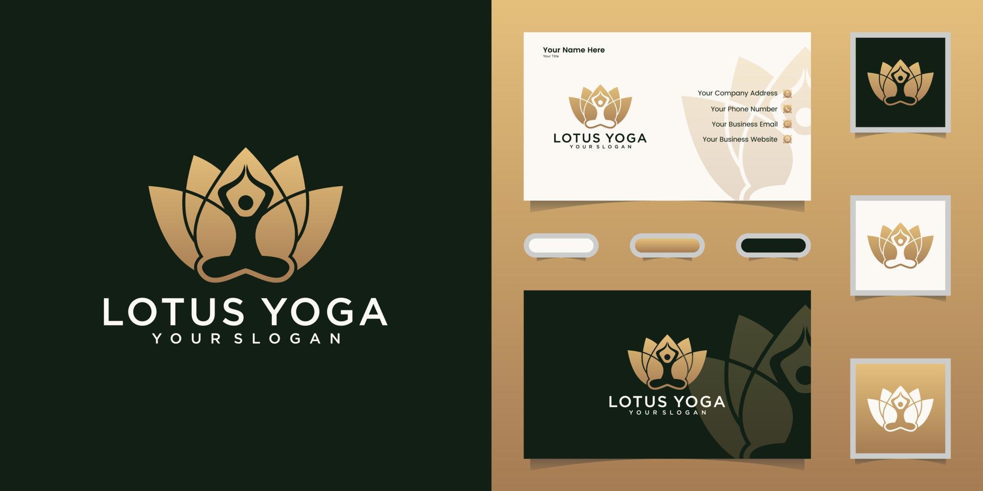 Yoga flower template design and business card Stock Free