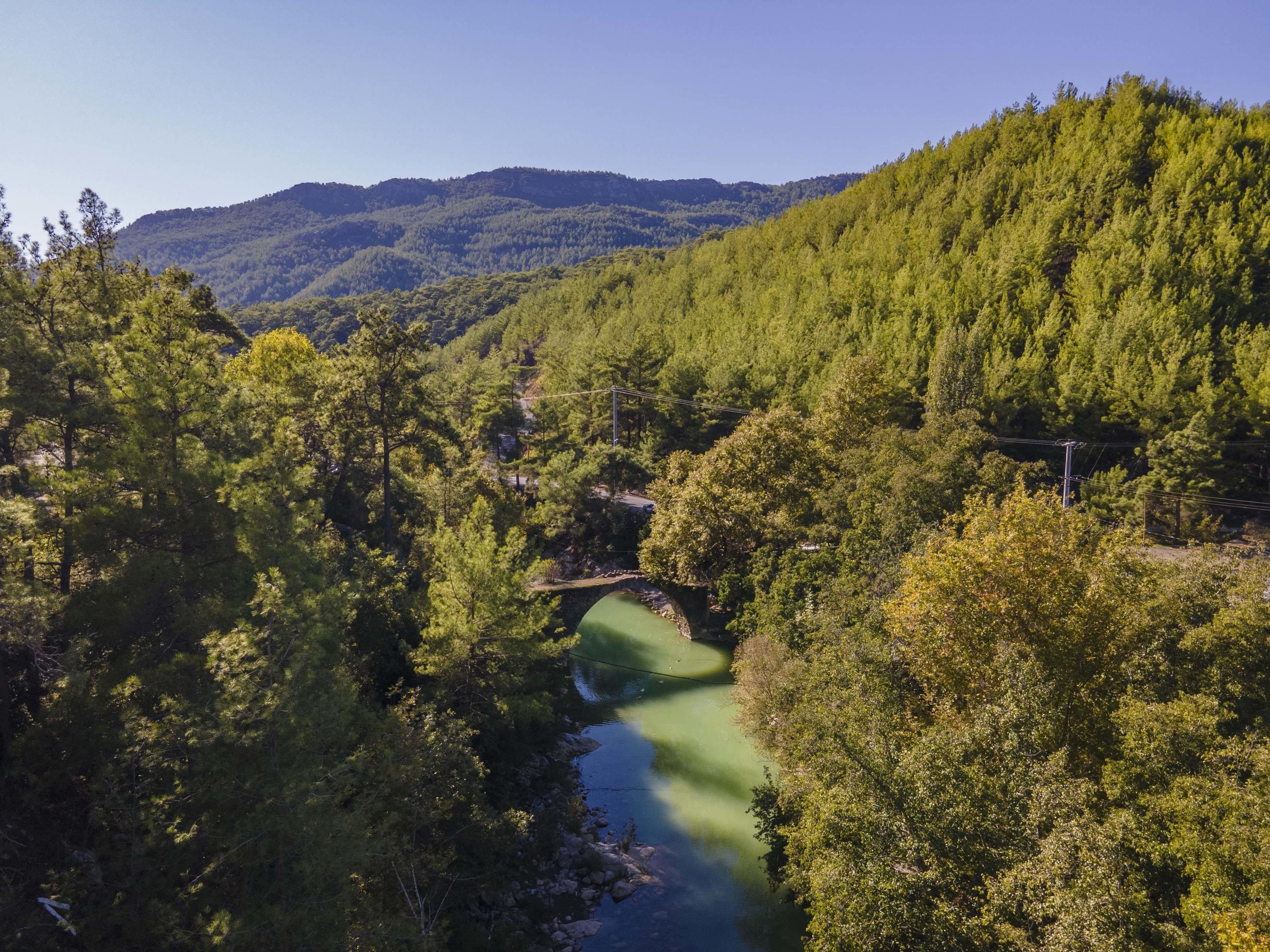 breathtaking views from the air in nature. it’s autumn here Stock Free