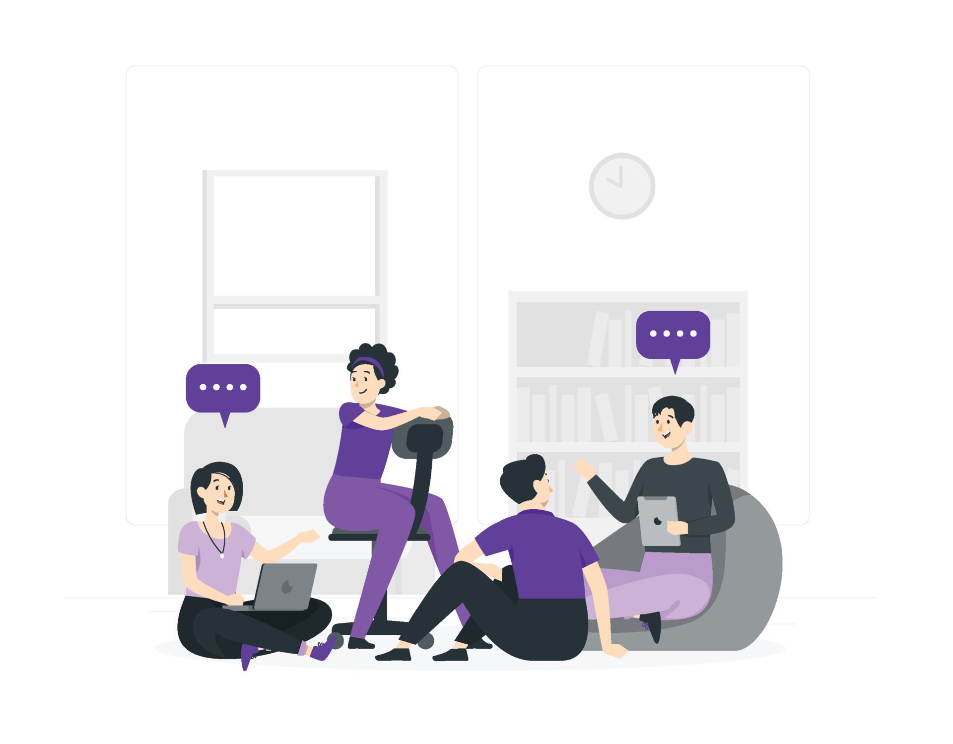 Small group of people working Free Vector