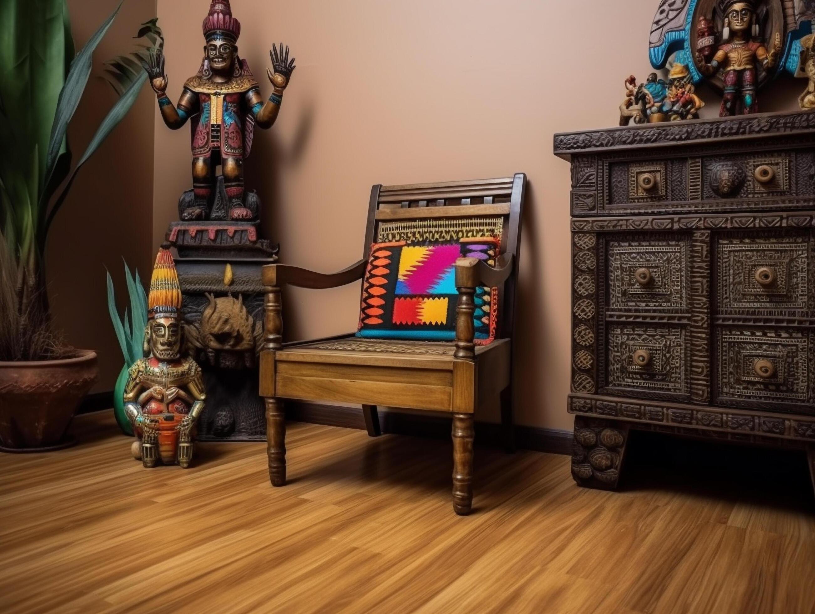 Aztec furniture with classical ornaments Stock Free