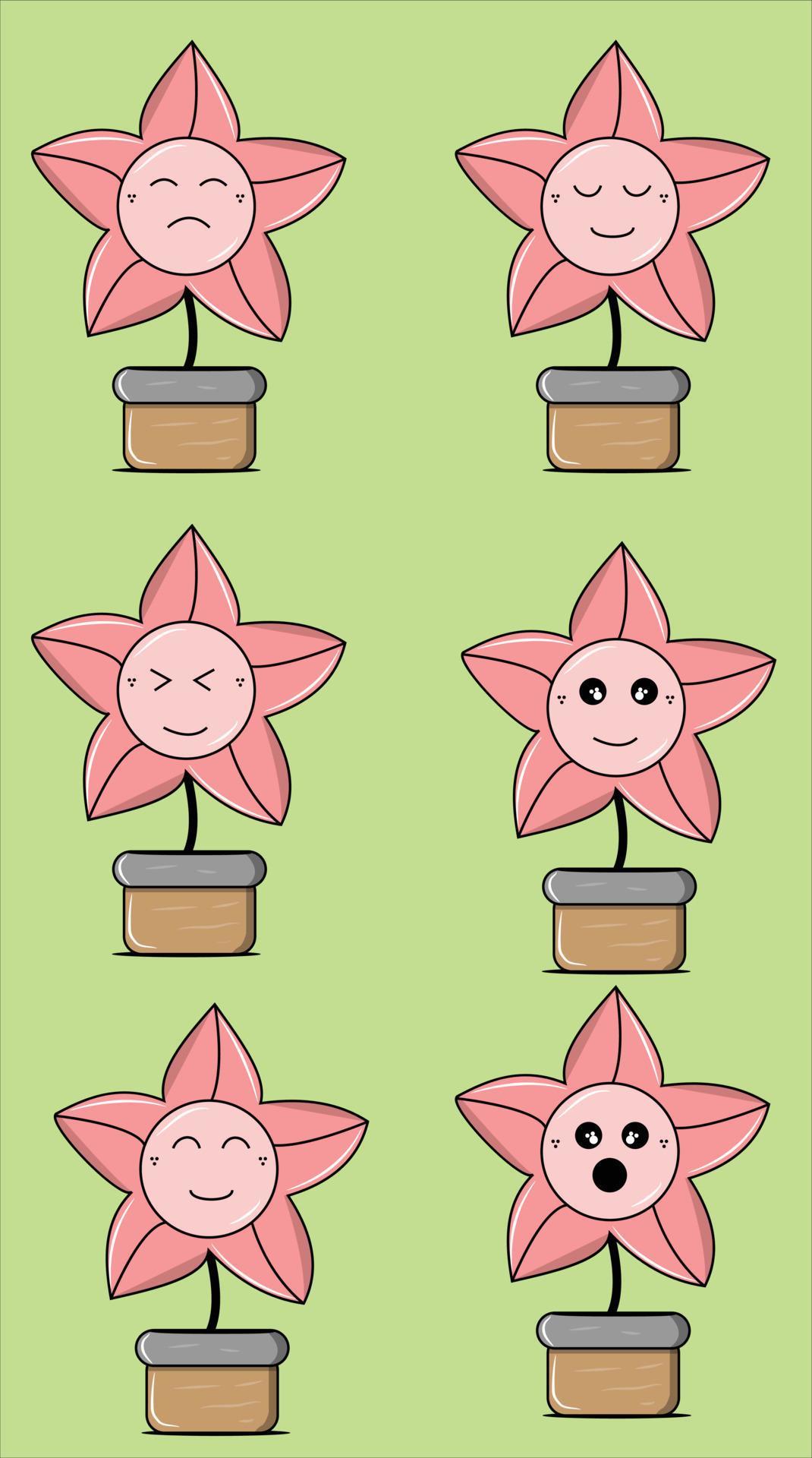 Flower Cute Character Vector Stock Free