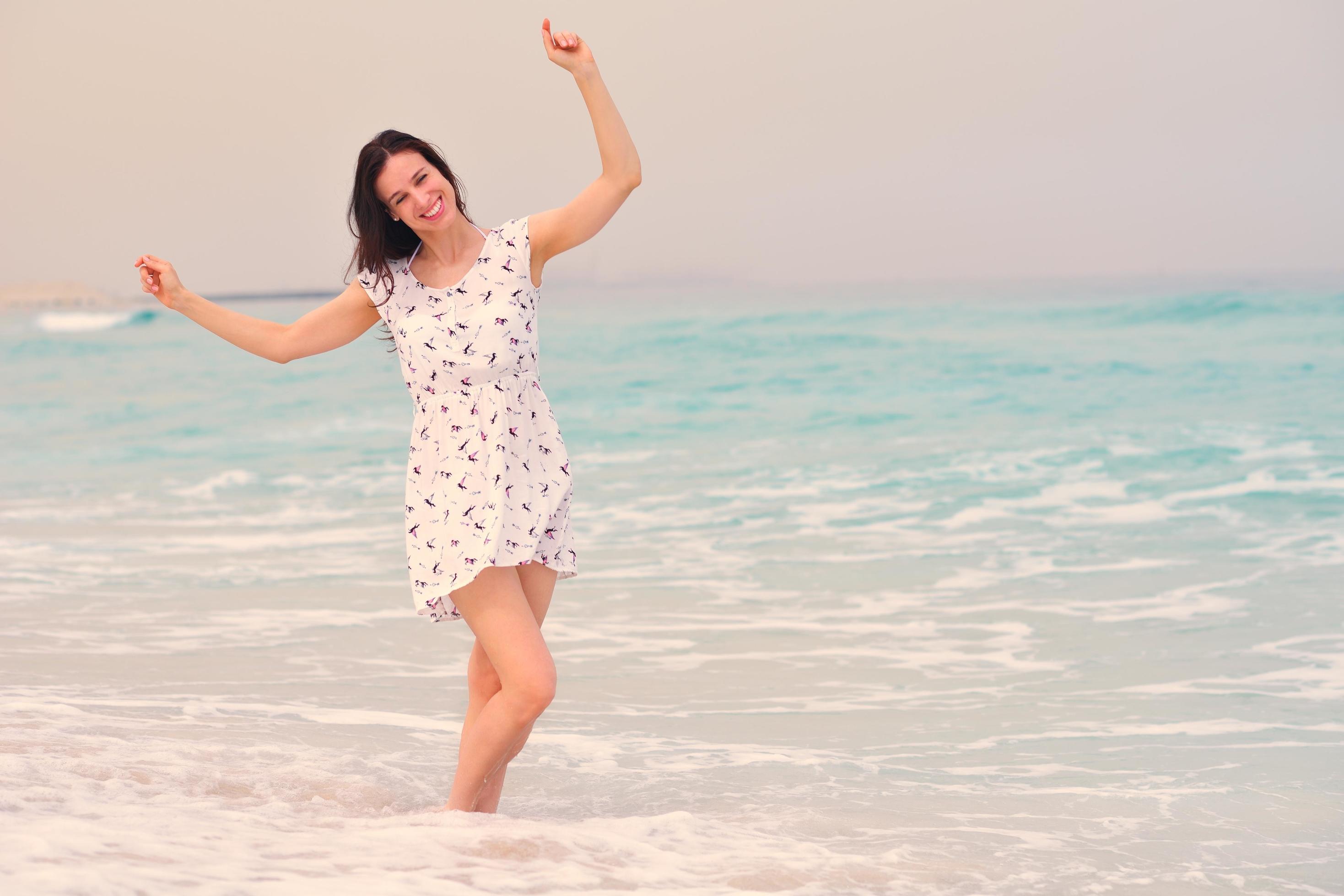 Happy Beautiful Woman Enjoying Summer Vacation Stock Free