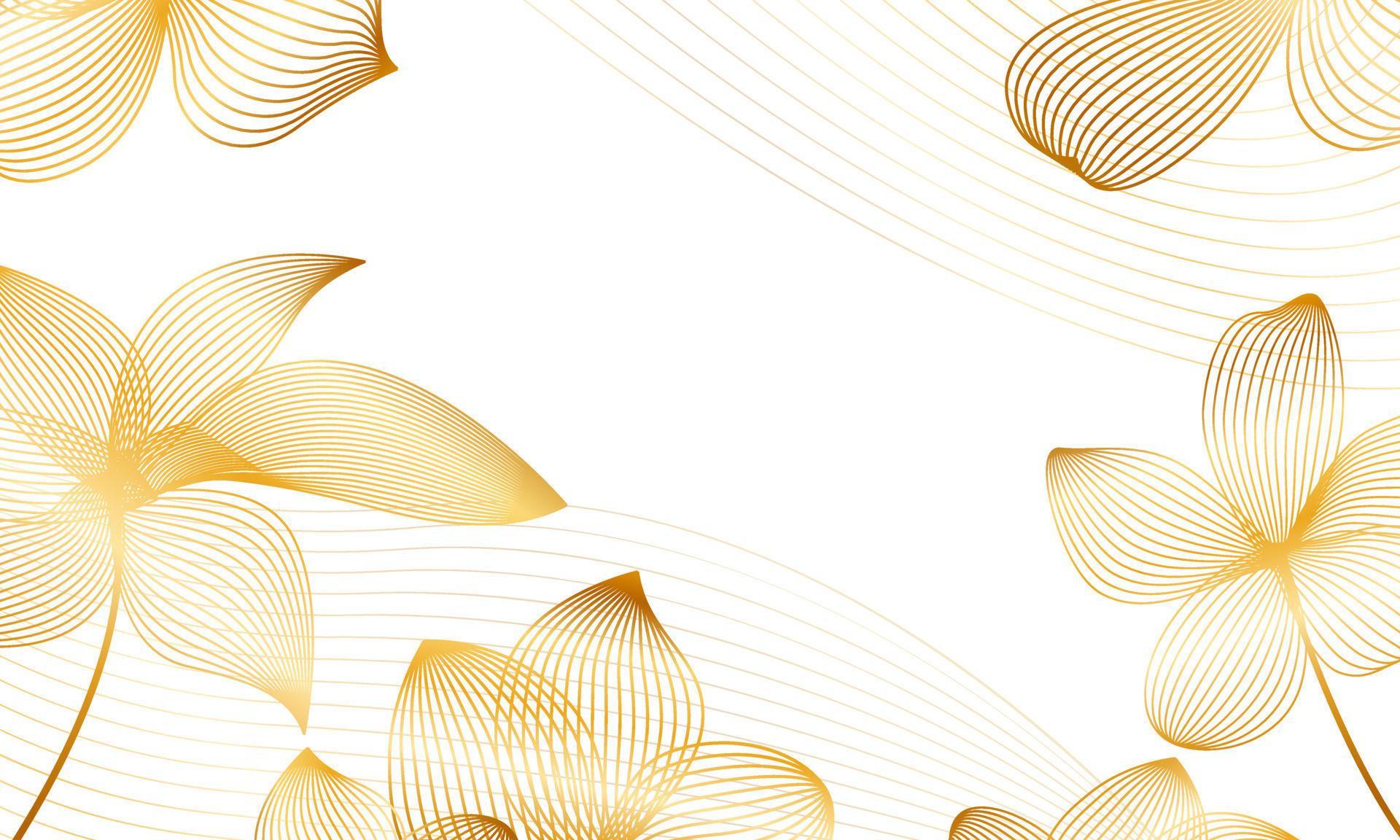 Gold gradient floral background. Gold linear elegant flower Stock Free