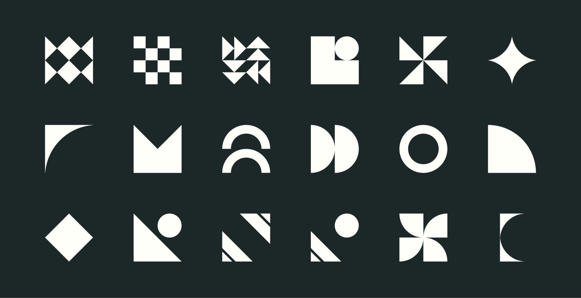 Brutalism shapes, minimalist geometric elements, abstract bauhaus forms. Simple star and flower shape, basic form, trendy modern graphic element vector set Stock Free and Free SVG