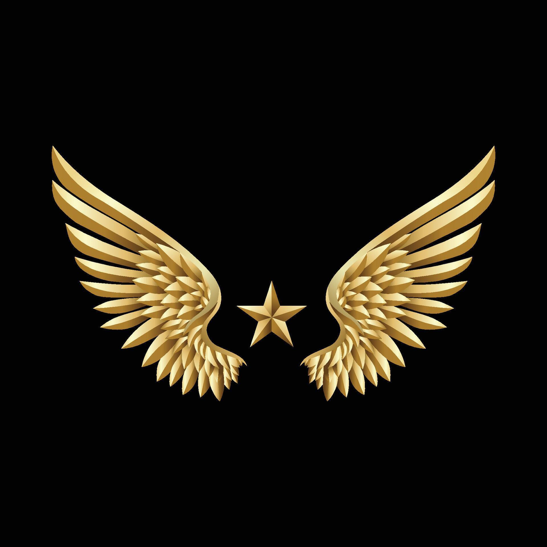 Golden Winged with Star symbol Stock Free