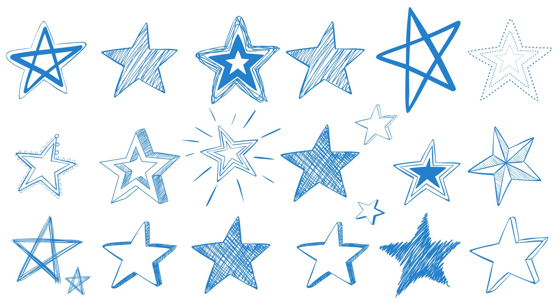 Different designs of blue stars Stock Free