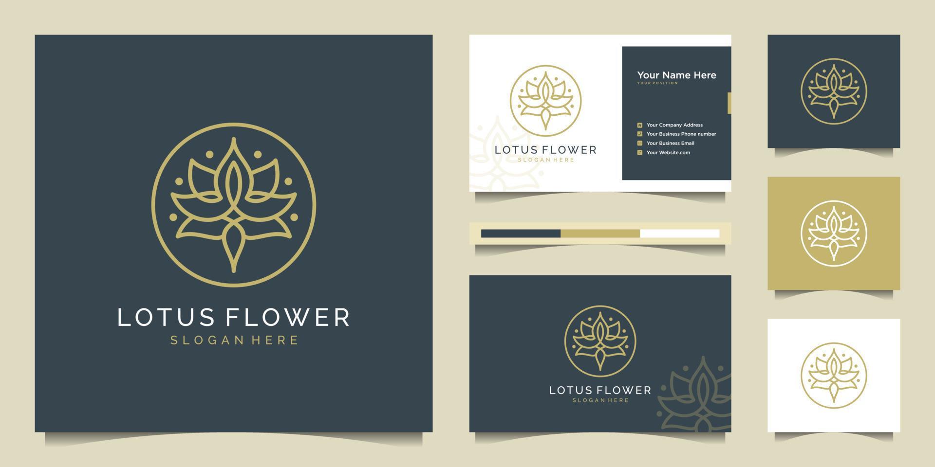 Lotus flower logo design with line art style. logos can be used for spa, beauty salon, decoration, boutique, cosmetics and business card Premium Vector Stock Free and Free SVG