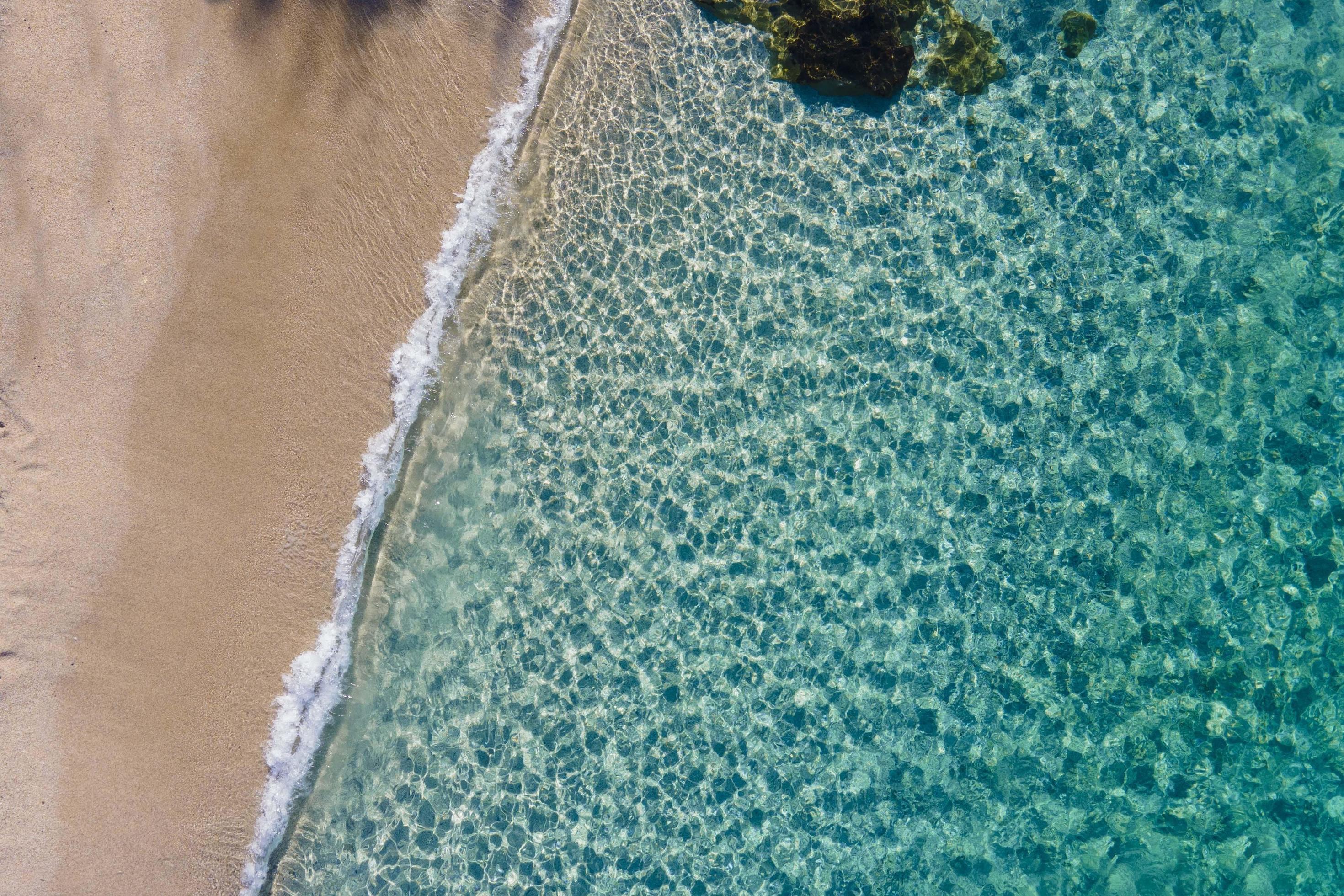 world famous Alanya Cleopatra beach. aerial photo of the beach. amazing summer vacation Stock Free