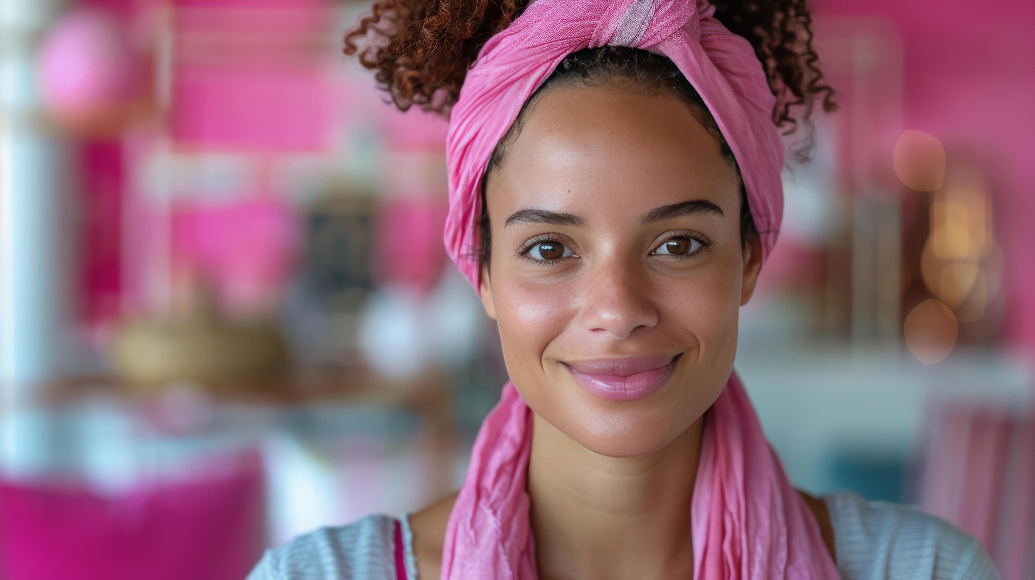 Woman With Towel Wrapped Around Head Stock Free