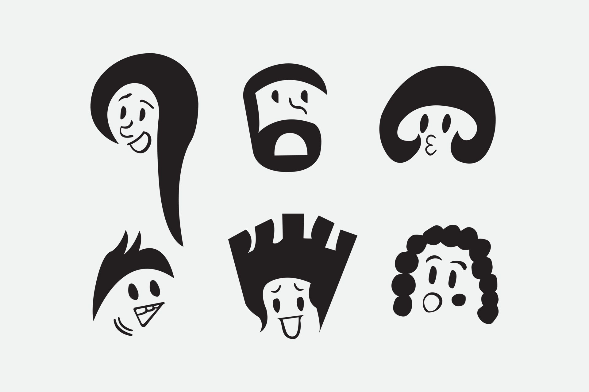 minimal profile avatar set Free Vector