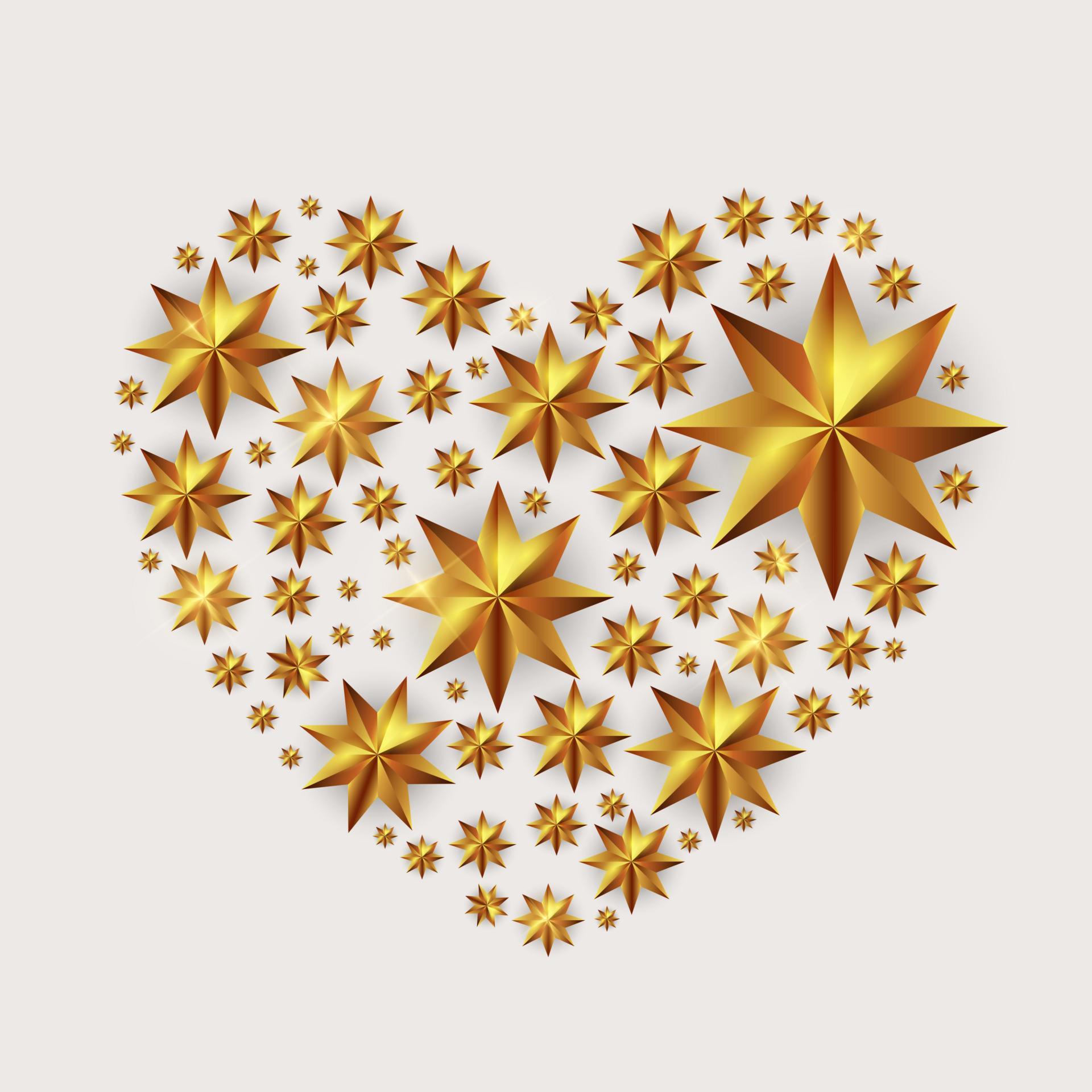 Heart Shape fron Stars Background. Vector Illustration Stock Free