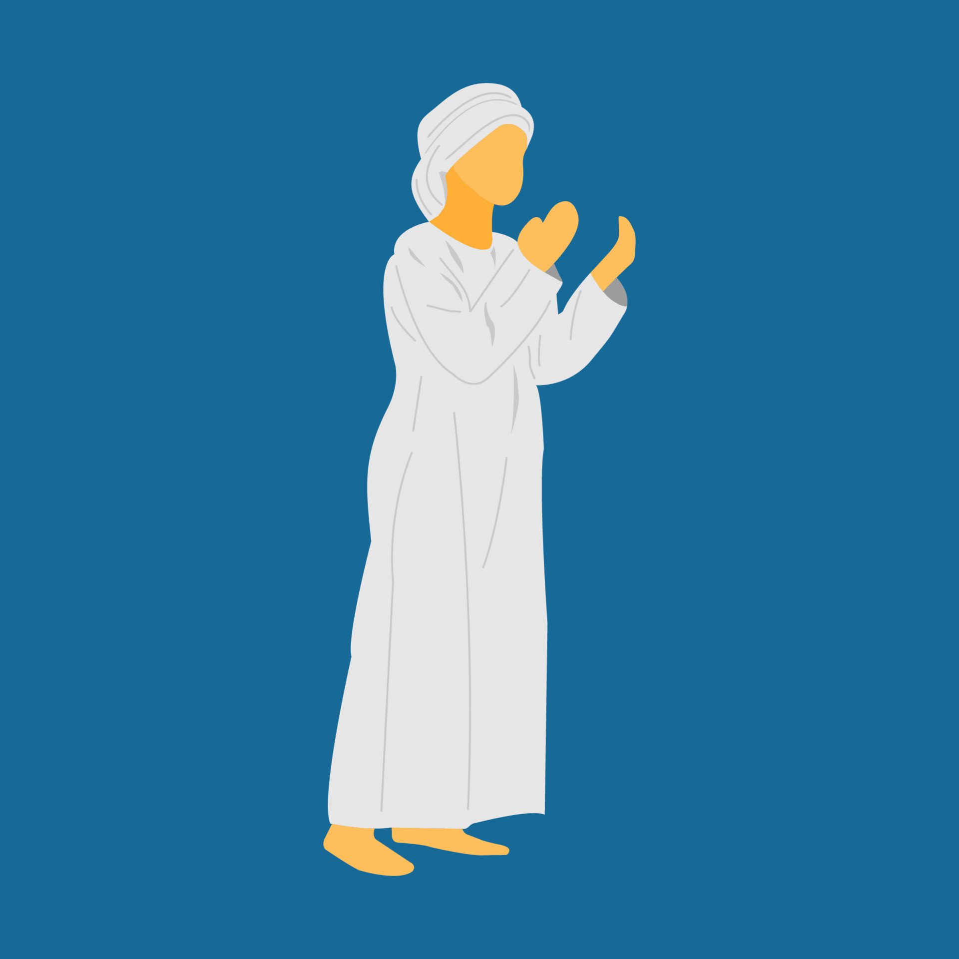 Vector illustration of people standing and praying Free Vector and Free SVG