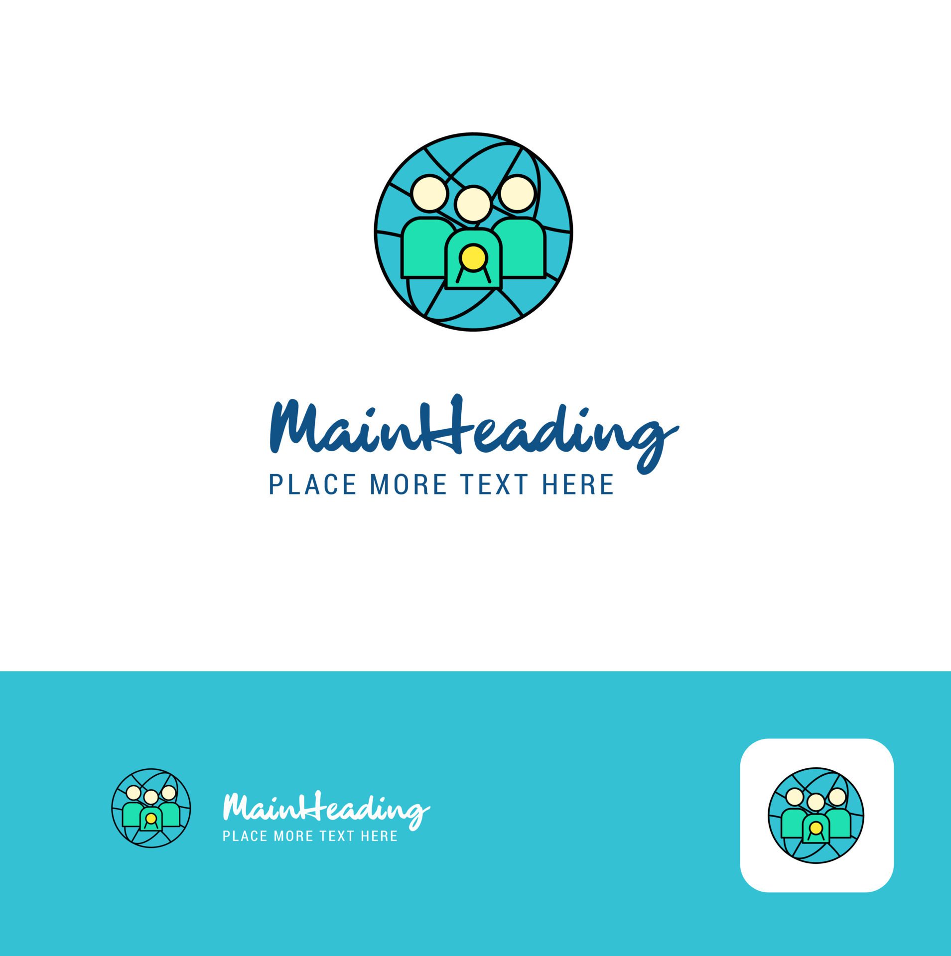 Creative Group avatar Logo Design Flat color Logo place for Tagline Vector Illustration Free Vector