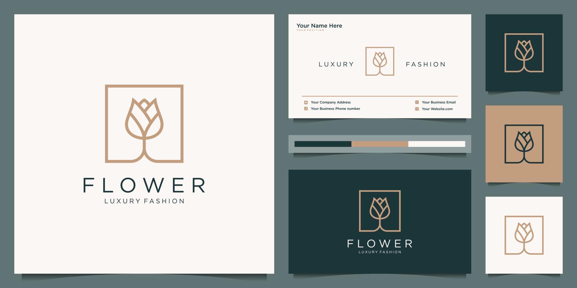 Elegant flower rose beauty, yoga and spa. logo design and business card Stock Free and Free SVG