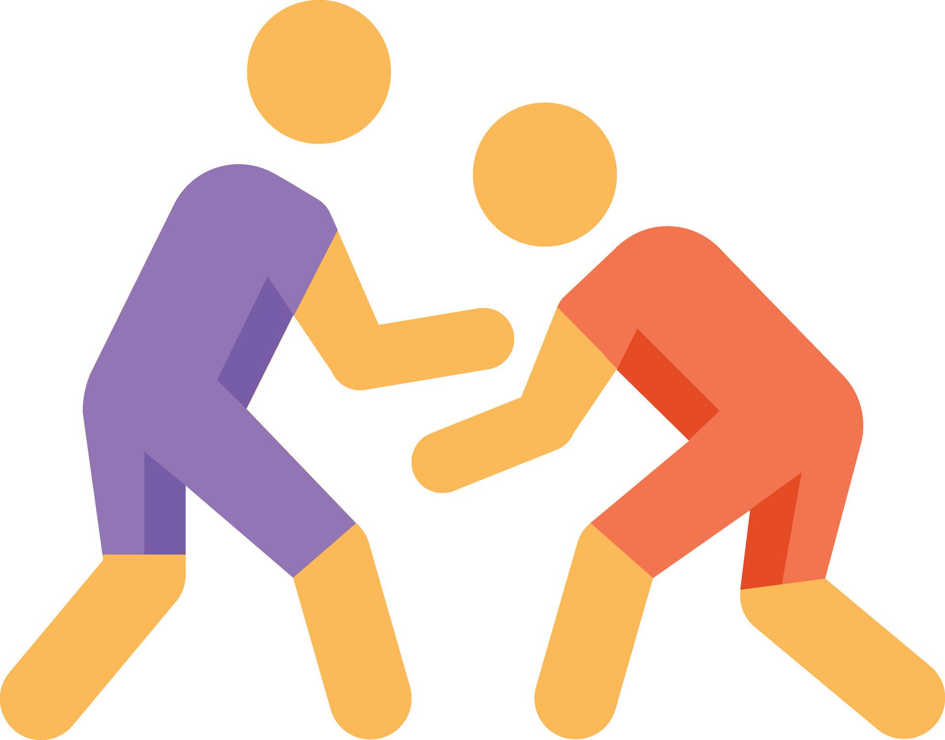 two people wrestling on a white background Free Vector