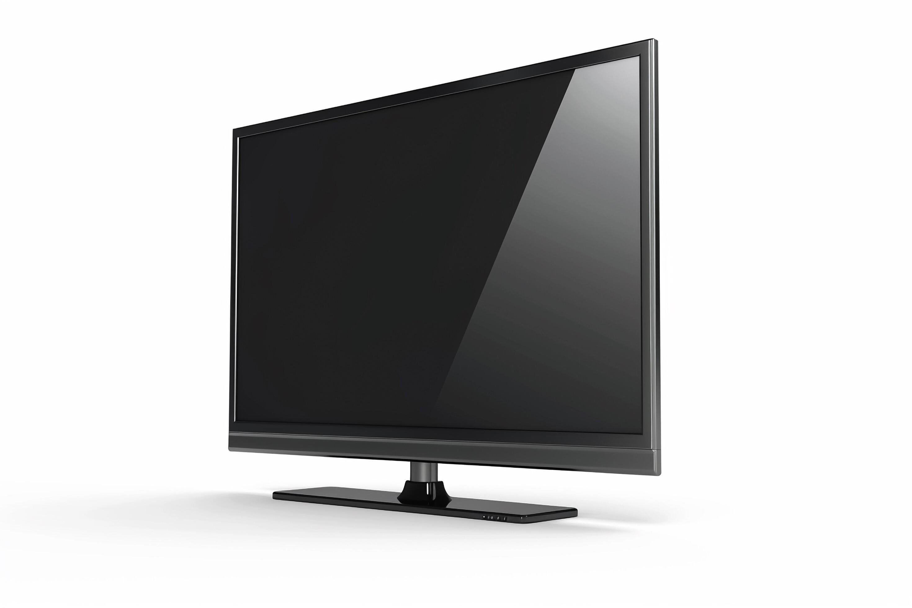 Modern Flat Screen LED TV on White Background. Stock Free