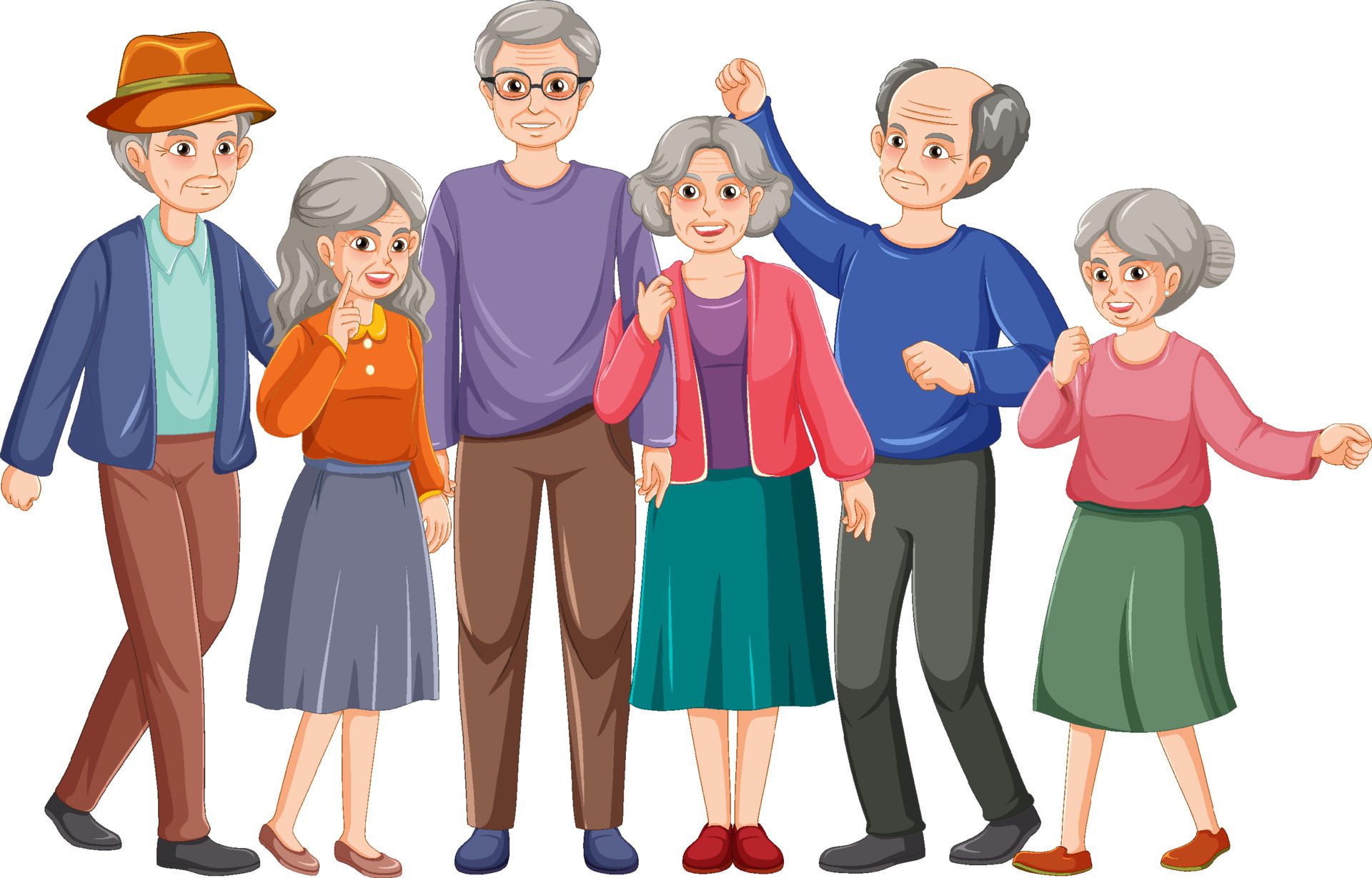 Happy senior people group Free Vector